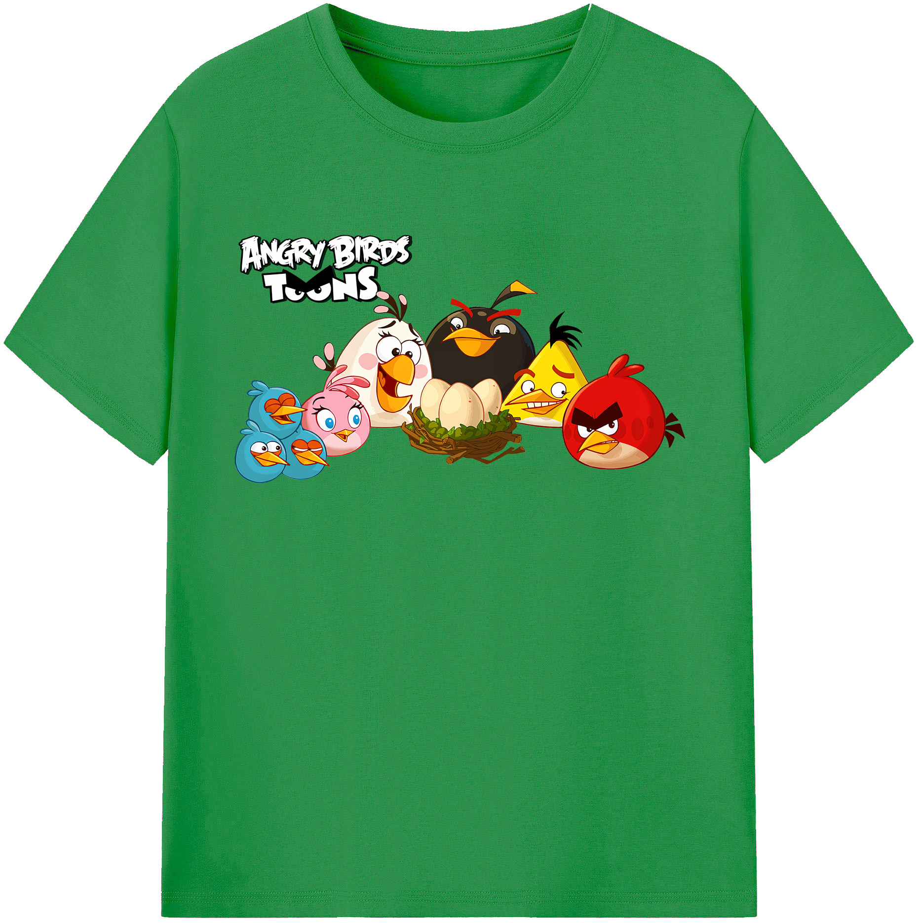 （画像用） Angry Birds アングリーバード レディースカジュアルプリントTシャツ（綿100％）