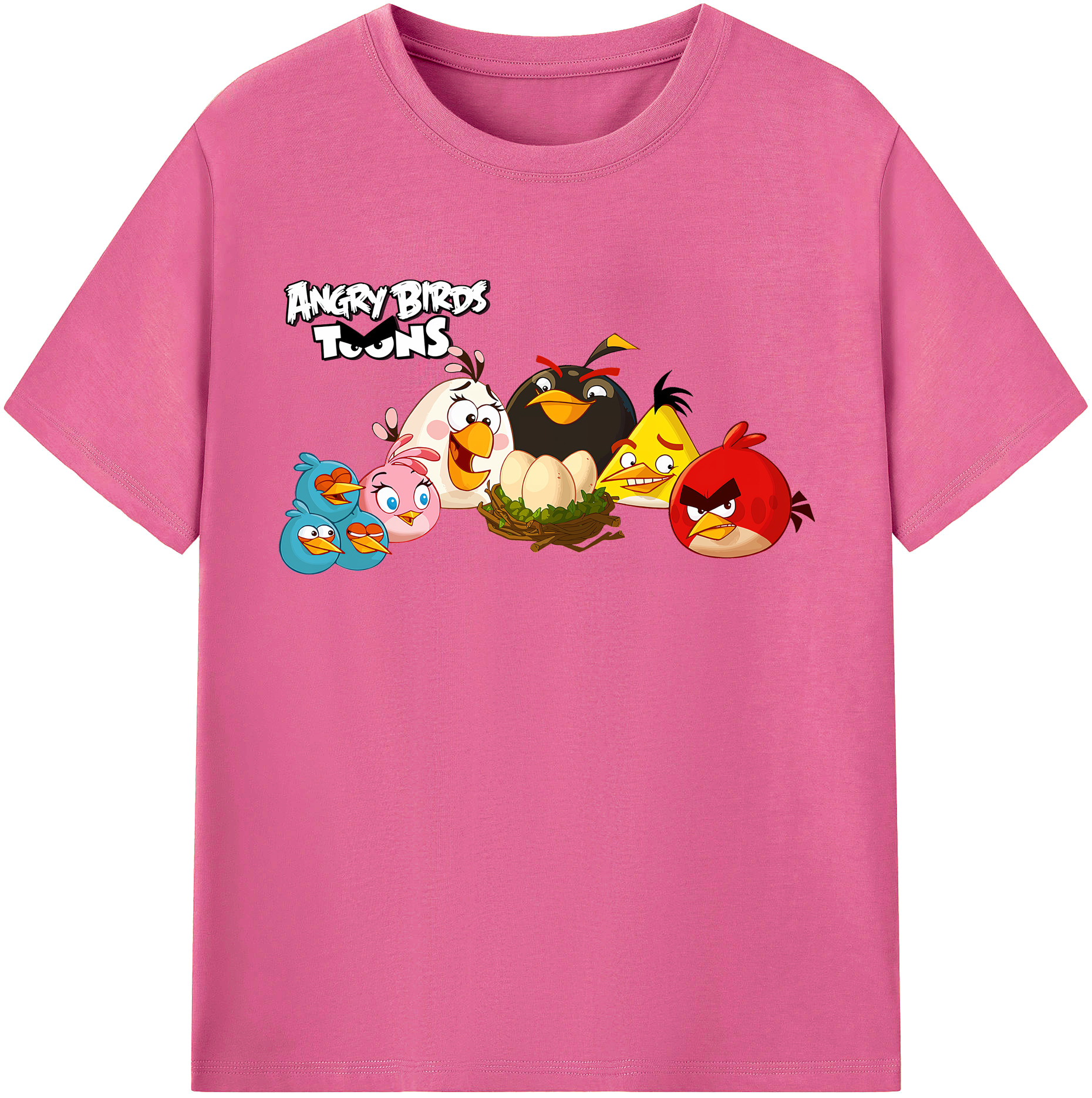 （画像用） Angry Birds アングリーバード レディースカジュアルプリントTシャツ（綿100％）