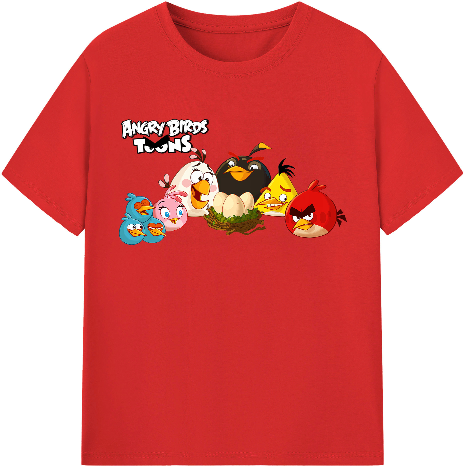（画像用） Angry Birds アングリーバード レディースカジュアルプリントTシャツ（綿100％）