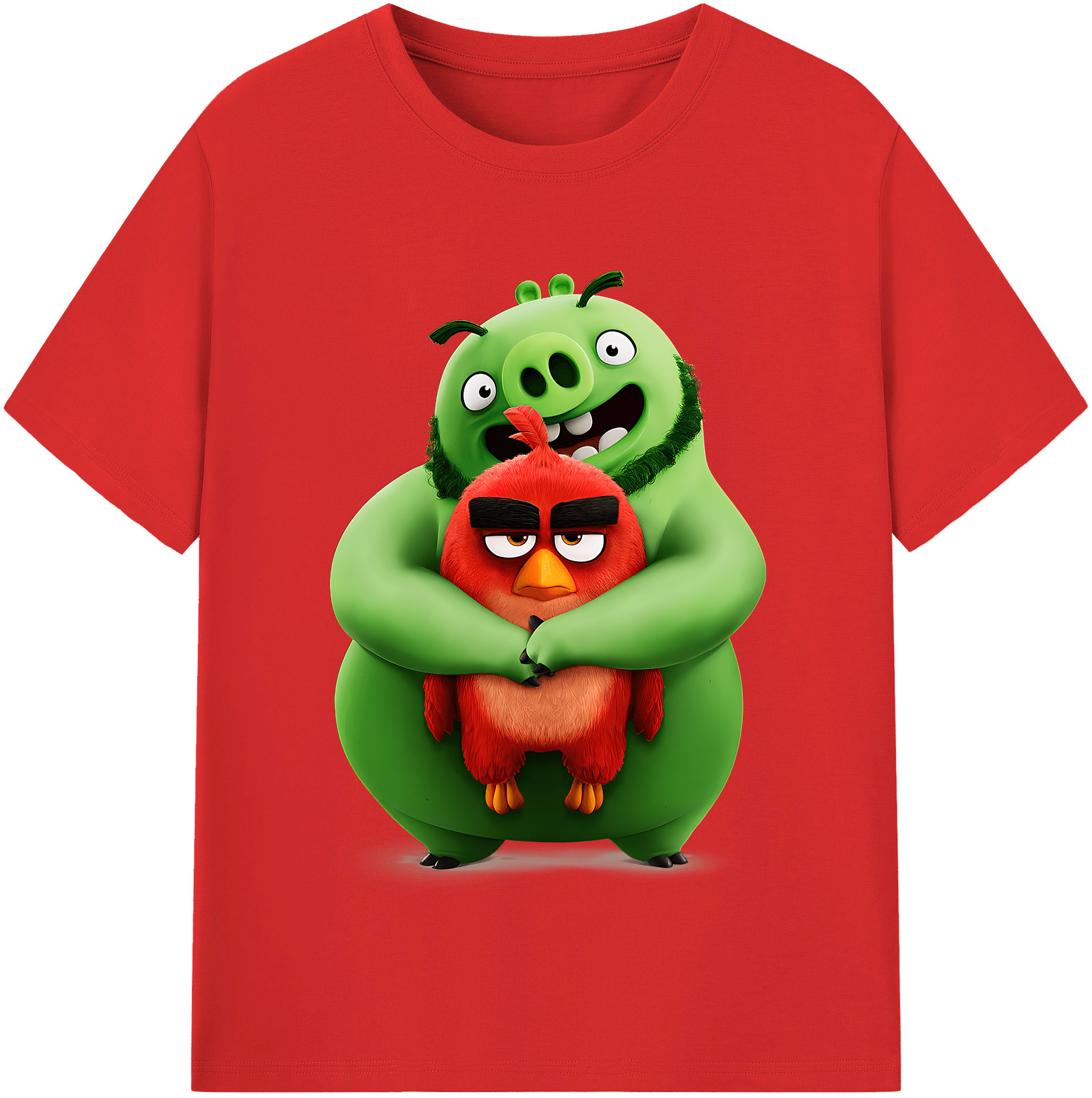 （画像用） Angry Birds アングリーバード レディースカジュアルプリントTシャツ（綿100％）