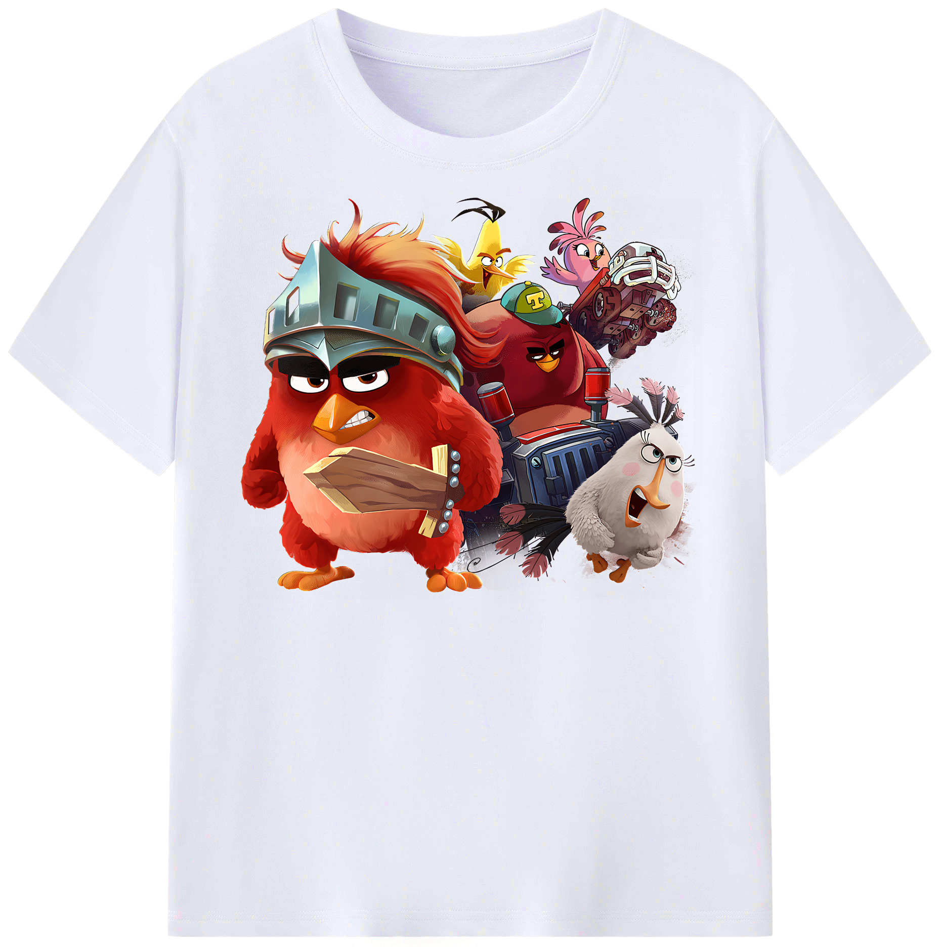 （画像用） Angry Birds アングリーバード レディースカジュアルプリントTシャツ（綿100％）
