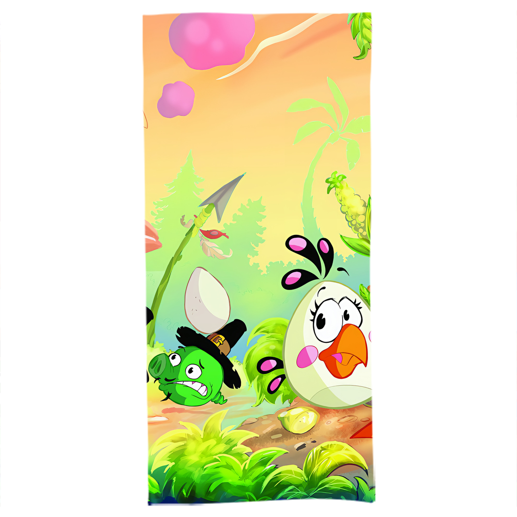 （画像用） Angry Birds アングリーバード 大判バスタオル 70×140cm 吸水速乾 柔らかい肌触り
