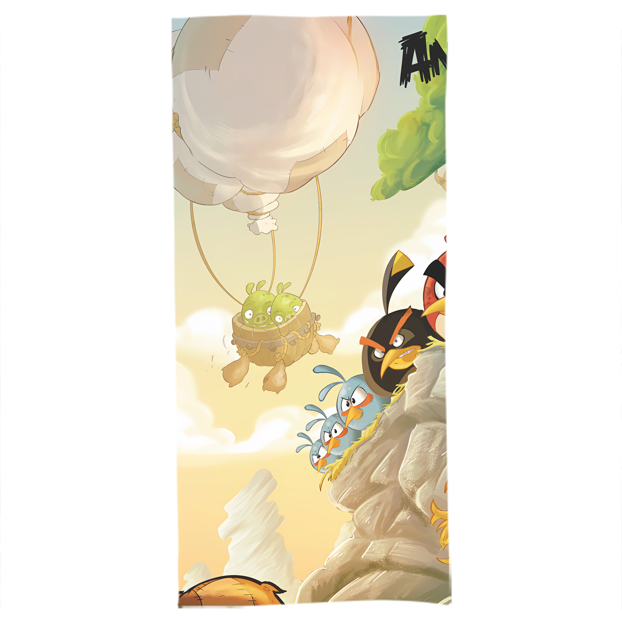 （画像用） Angry Birds アングリーバード 大判バスタオル 70×140cm 吸水速乾 柔らかい肌触り