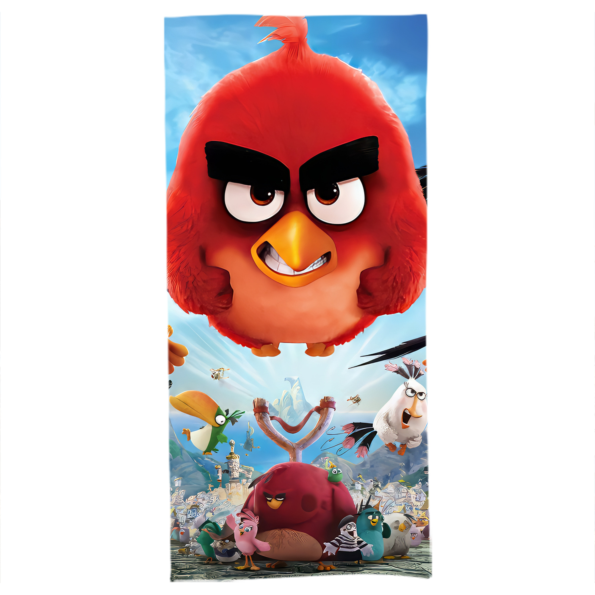 （画像用） Angry Birds アングリーバード 大判バスタオル 70×140cm 吸水速乾 柔らかい肌触り
