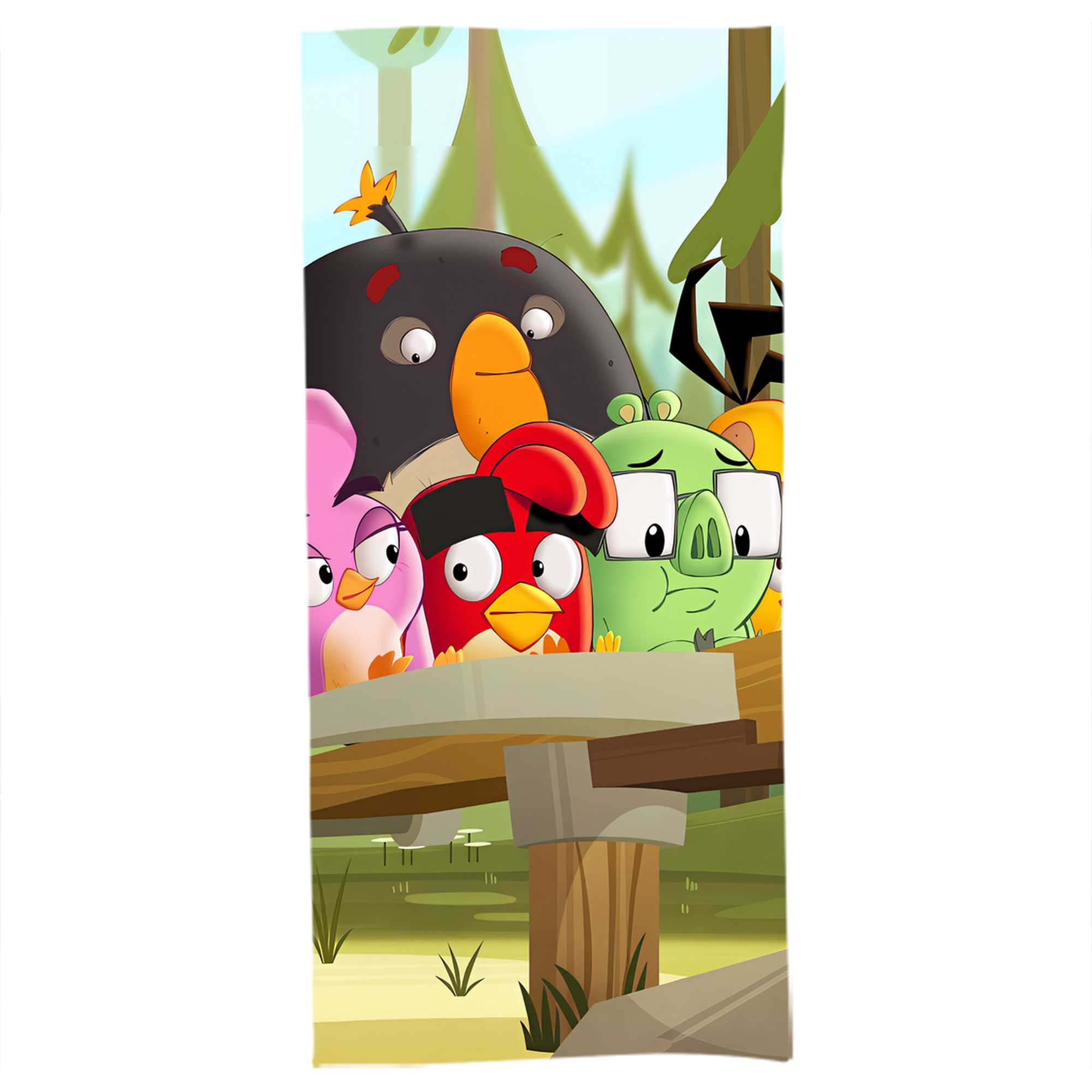（画像用） Angry Birds アングリーバード 大判バスタオル 70×140cm 吸水速乾 柔らかい肌触り