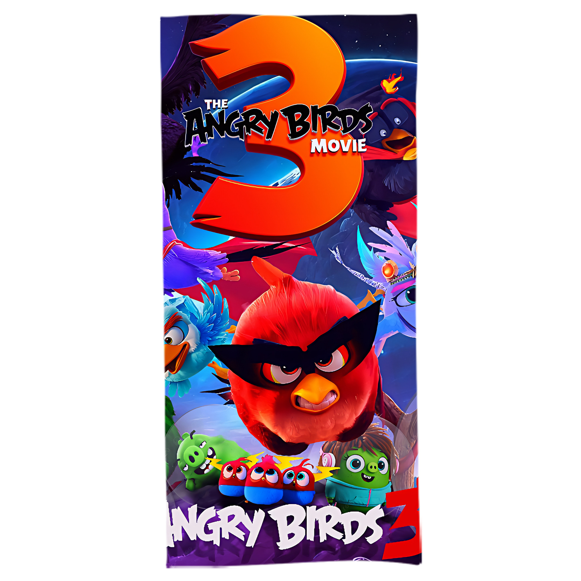 （画像用） Angry Birds アングリーバード 大判バスタオル 70×140cm 吸水速乾 柔らかい肌触り