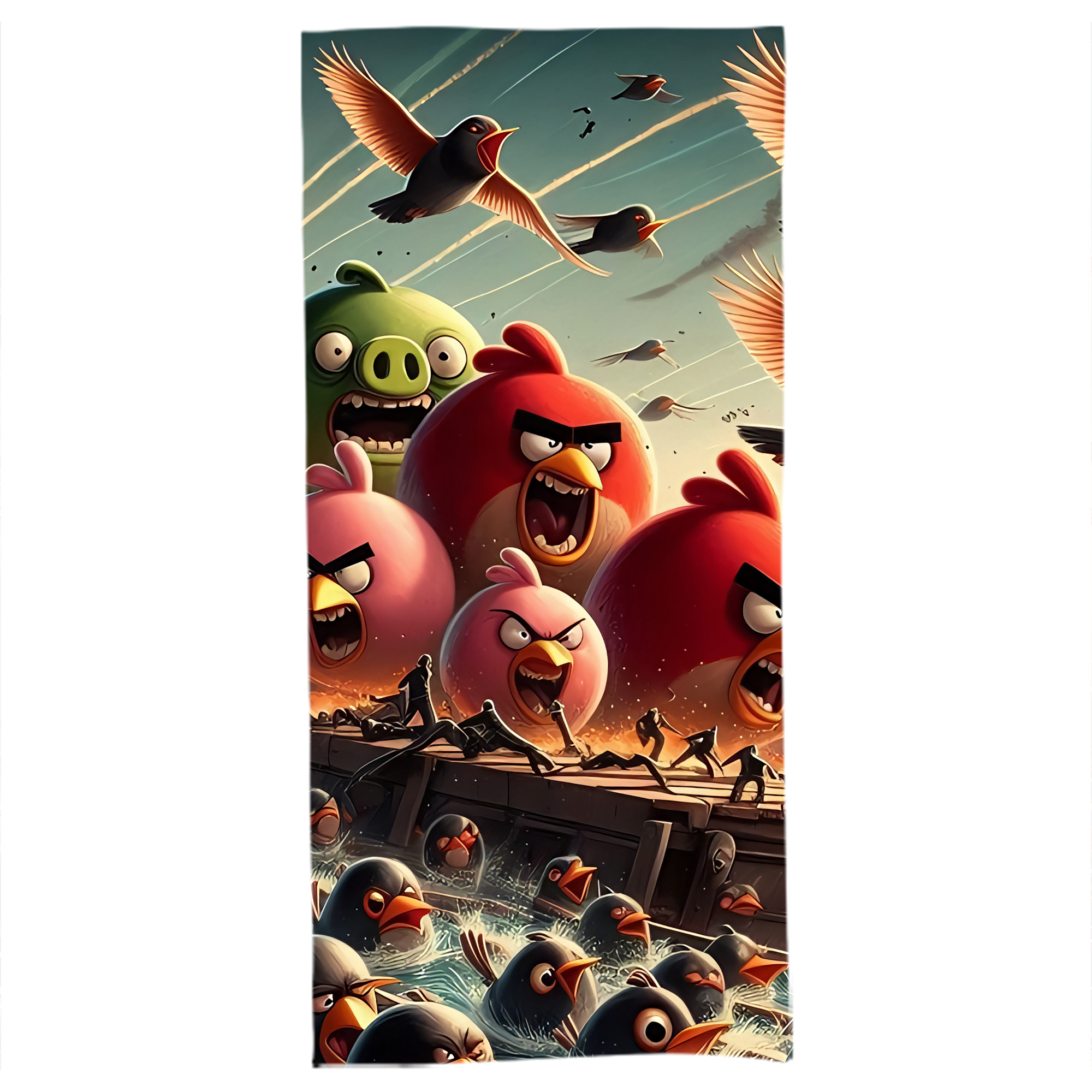 （画像用） Angry Birds アングリーバード 大判バスタオル 70×140cm 吸水速乾 柔らかい肌触り