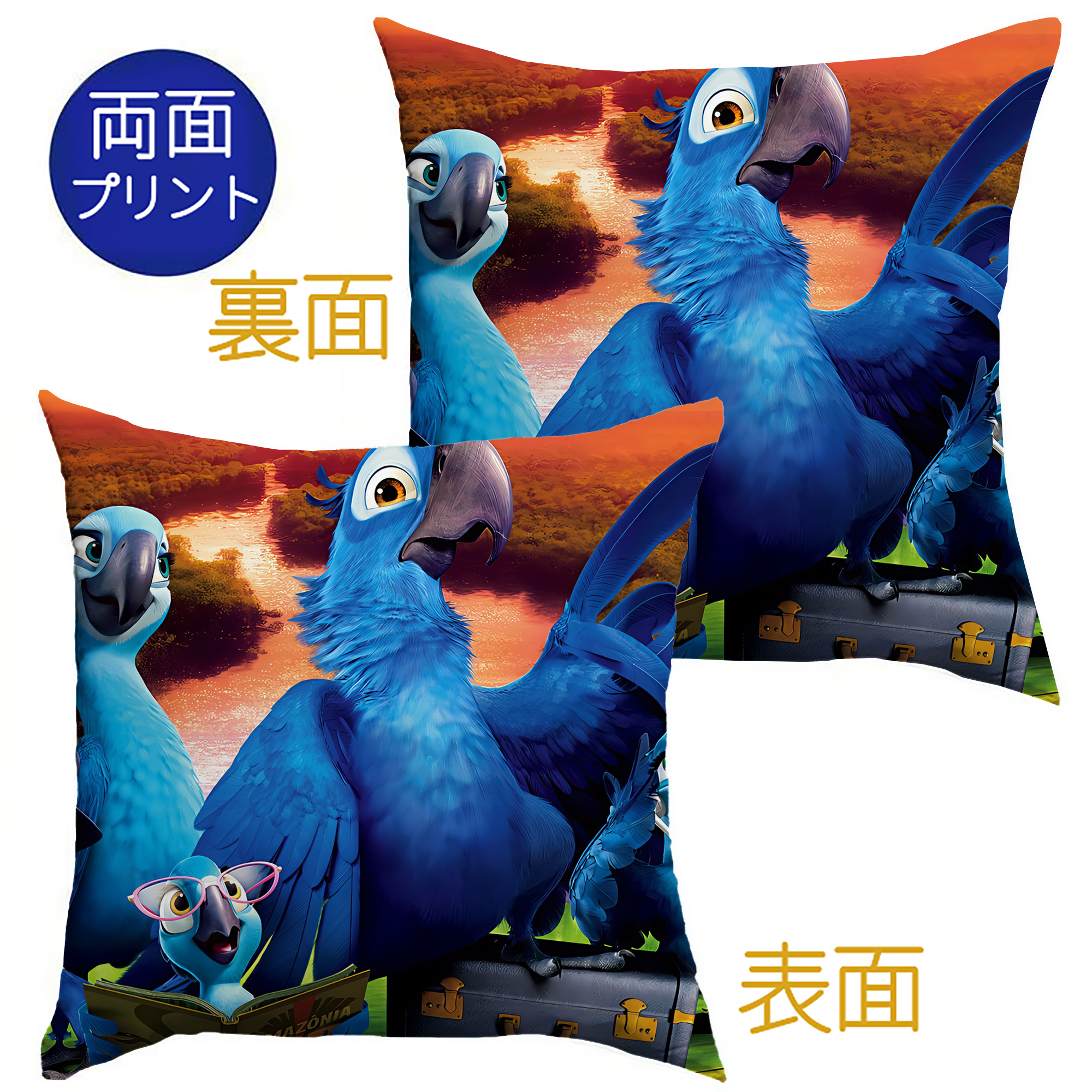 （画像用） Angry Birds アングリーバード クッションカバー＆本体セット（ポリエステル素材）
