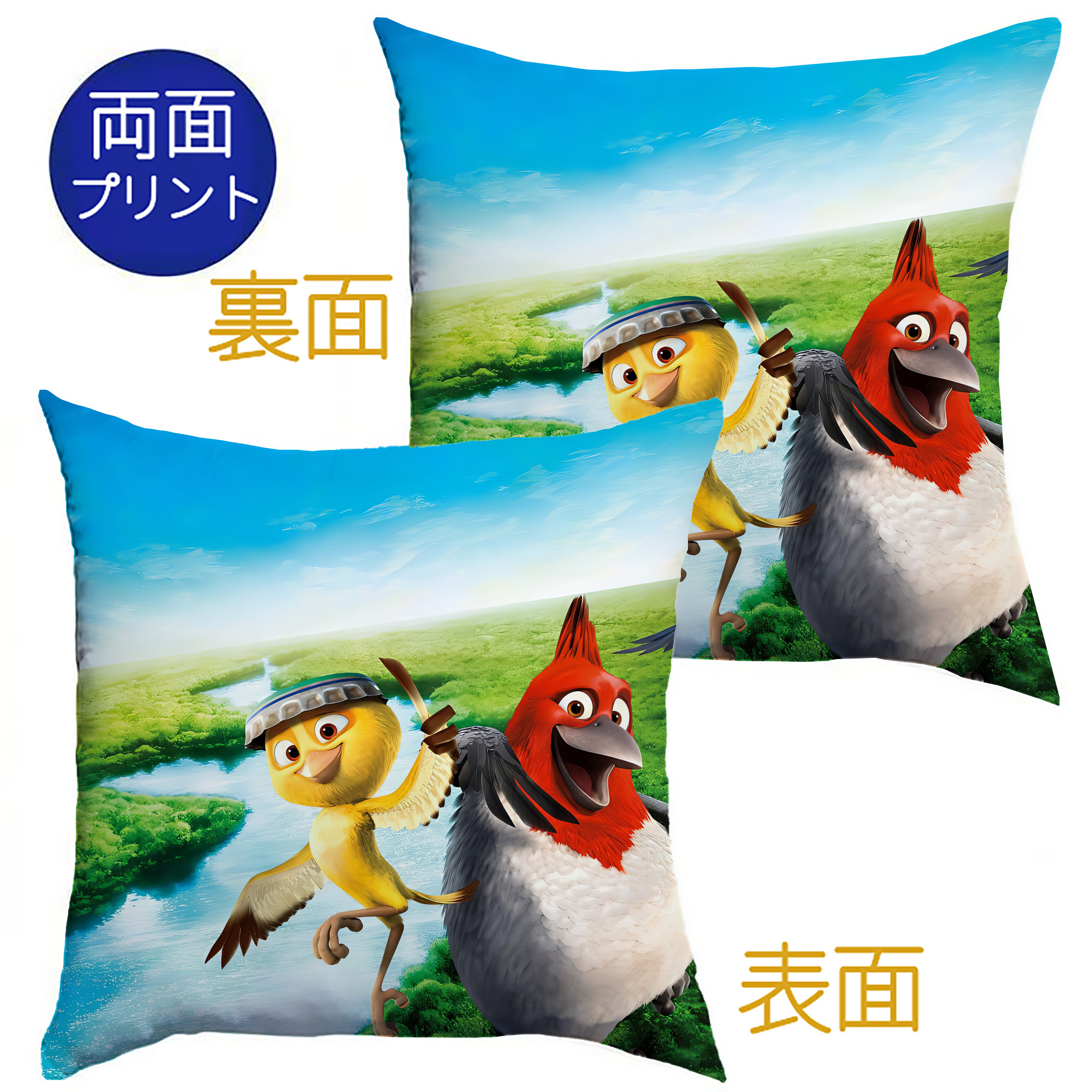 （画像用） Angry Birds アングリーバード クッションカバー＆本体セット（ポリエステル素材）
