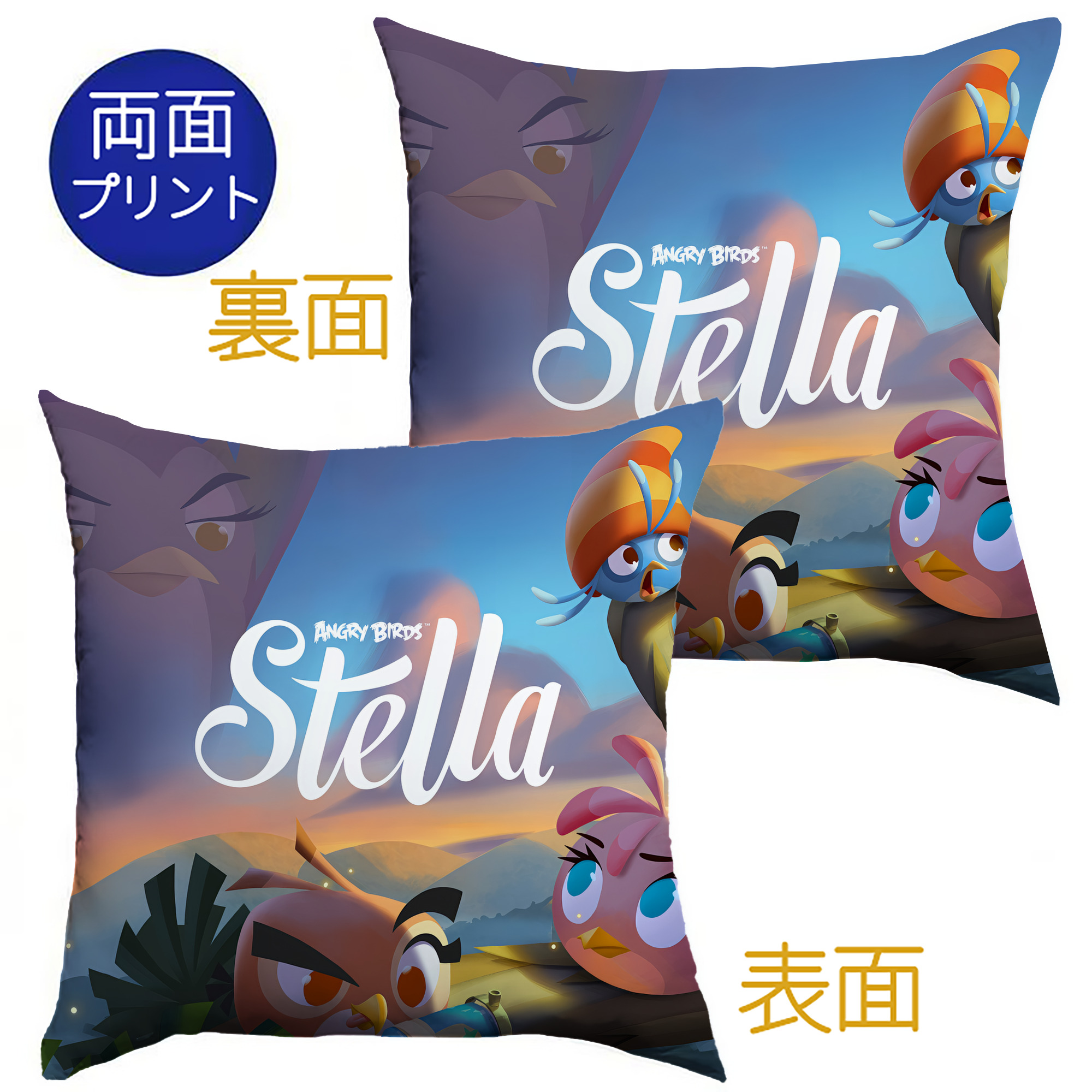 （画像用） Angry Birds アングリーバード クッションカバー＆本体セット（ポリエステル素材）