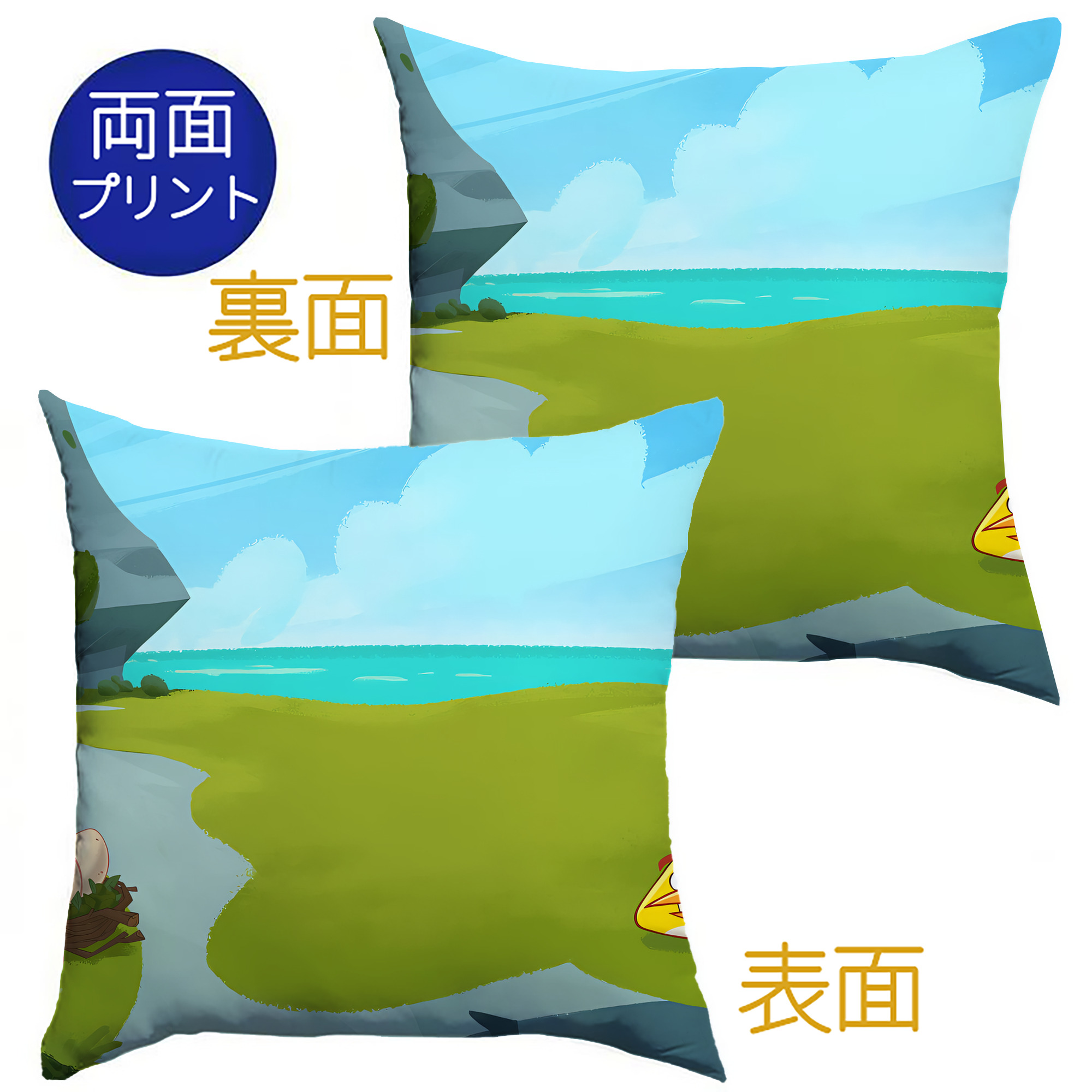 （画像用） Angry Birds アングリーバード クッションカバー＆本体セット（ポリエステル素材）