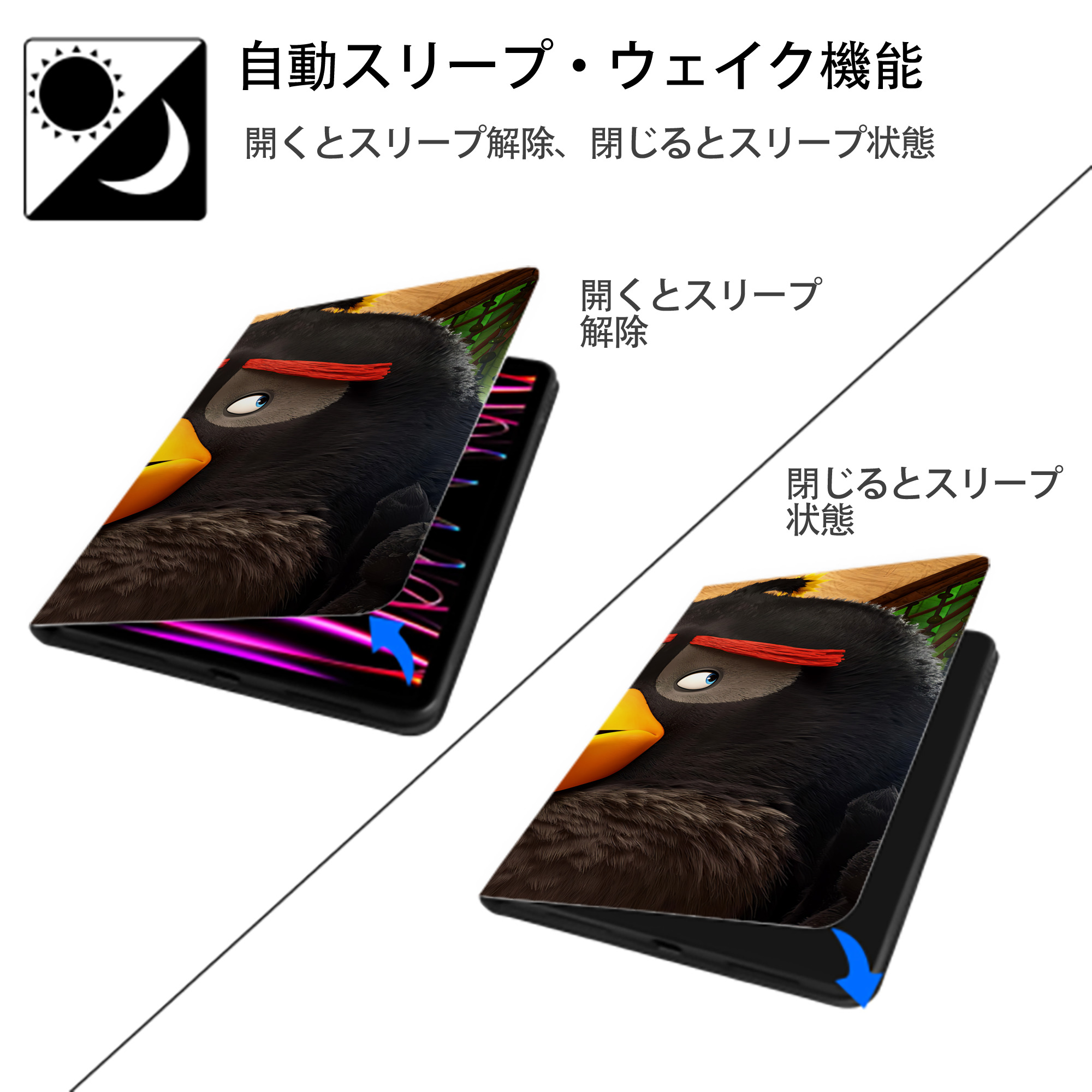 Angry Birds アングリーバード IPad ケース ブック型 PUレザー TPU 耐衝撃 軽量 薄型 ペン収納なし 全面保護 IPad 各モデル対応