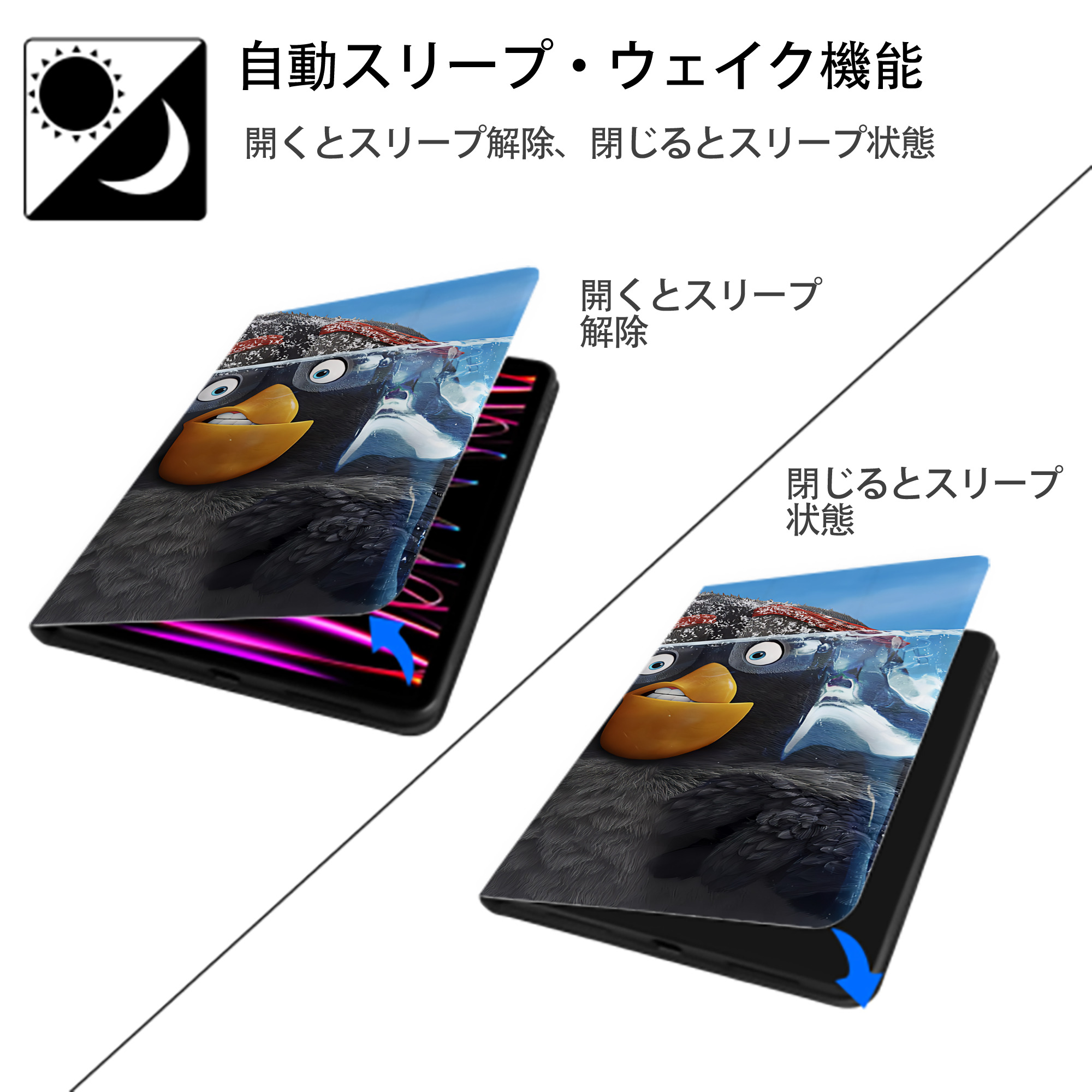 Angry Birds アングリーバード IPad ケース ブック型 PUレザー TPU 耐衝撃 軽量 薄型 ペン収納なし 全面保護 IPad 各モデル対応
