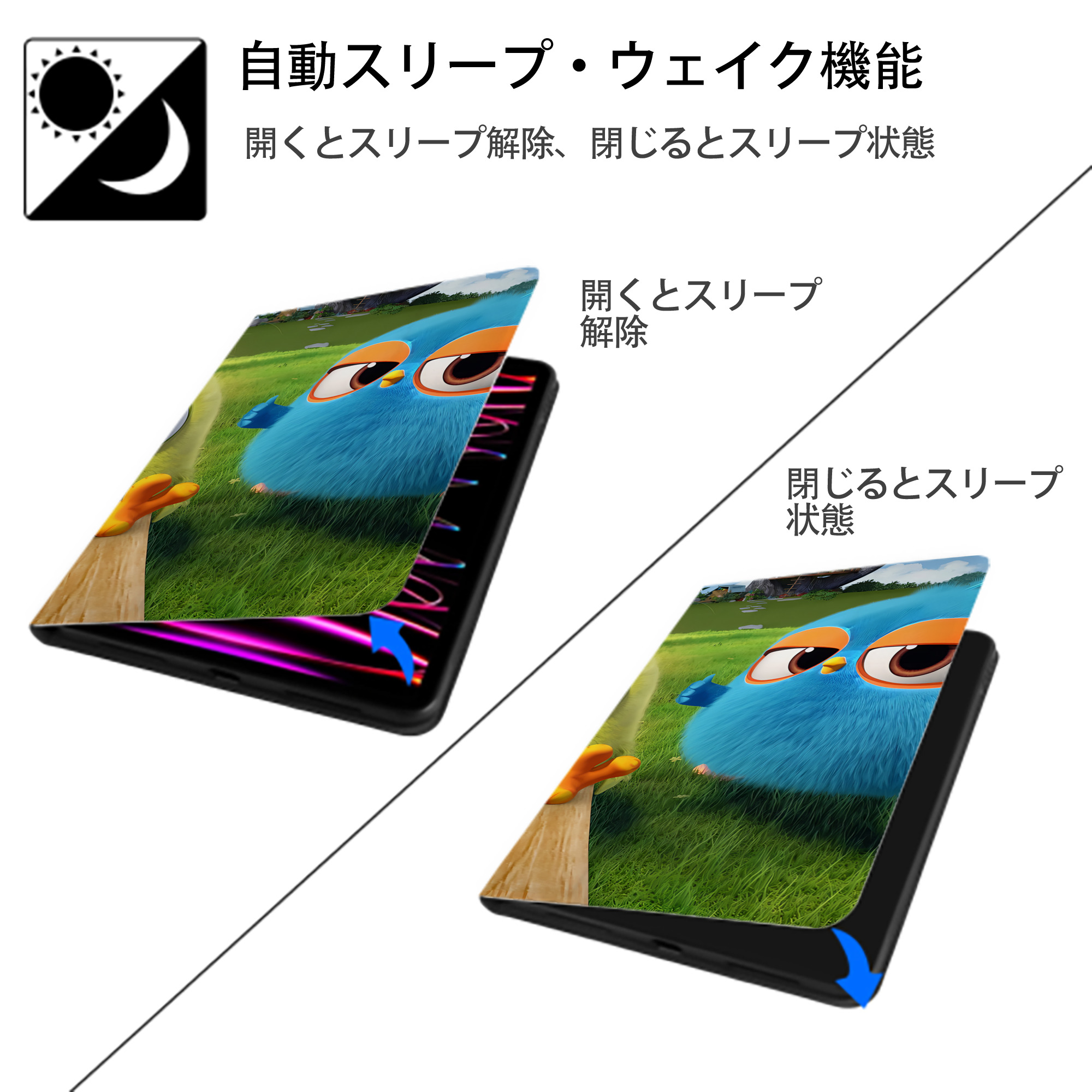 Angry Birds アングリーバード IPad ケース ブック型 PUレザー TPU 耐衝撃 軽量 薄型 ペン収納なし 全面保護 IPad 各モデル対応