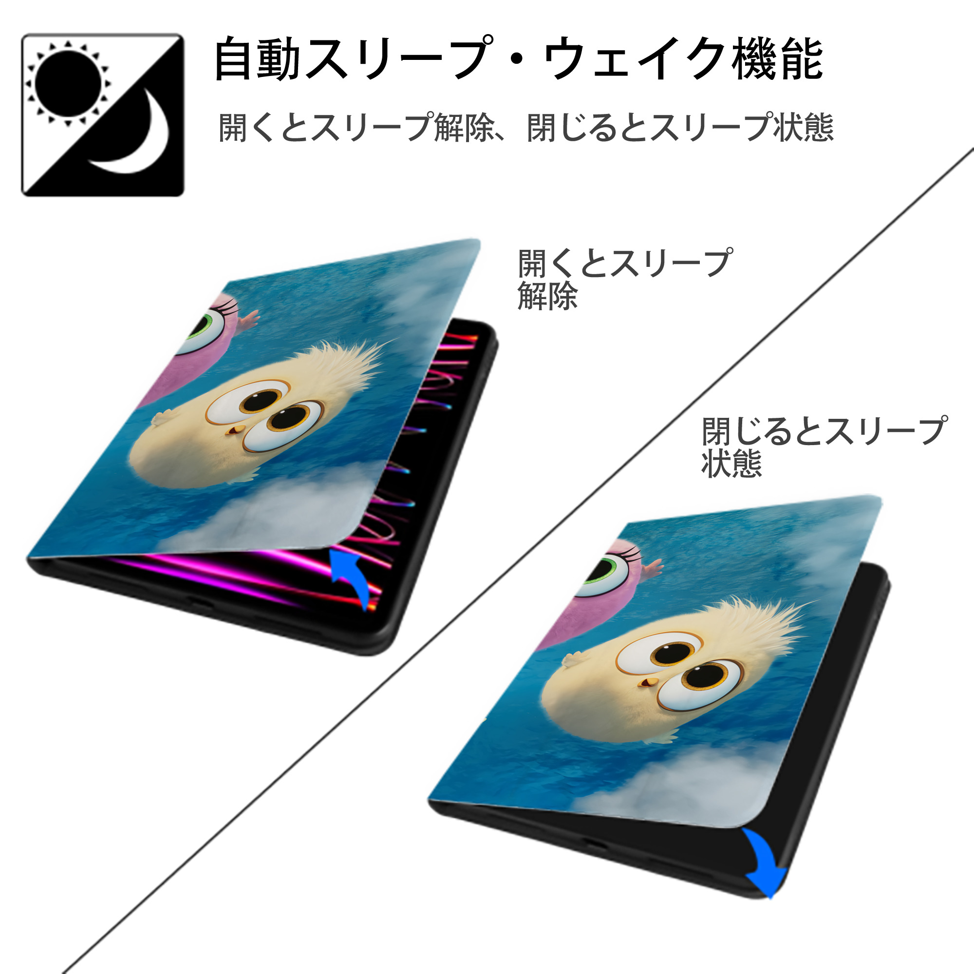 Angry Birds アングリーバード IPad ケース ブック型 PUレザー TPU 耐衝撃 軽量 薄型 ペン収納なし 全面保護 IPad 各モデル対応