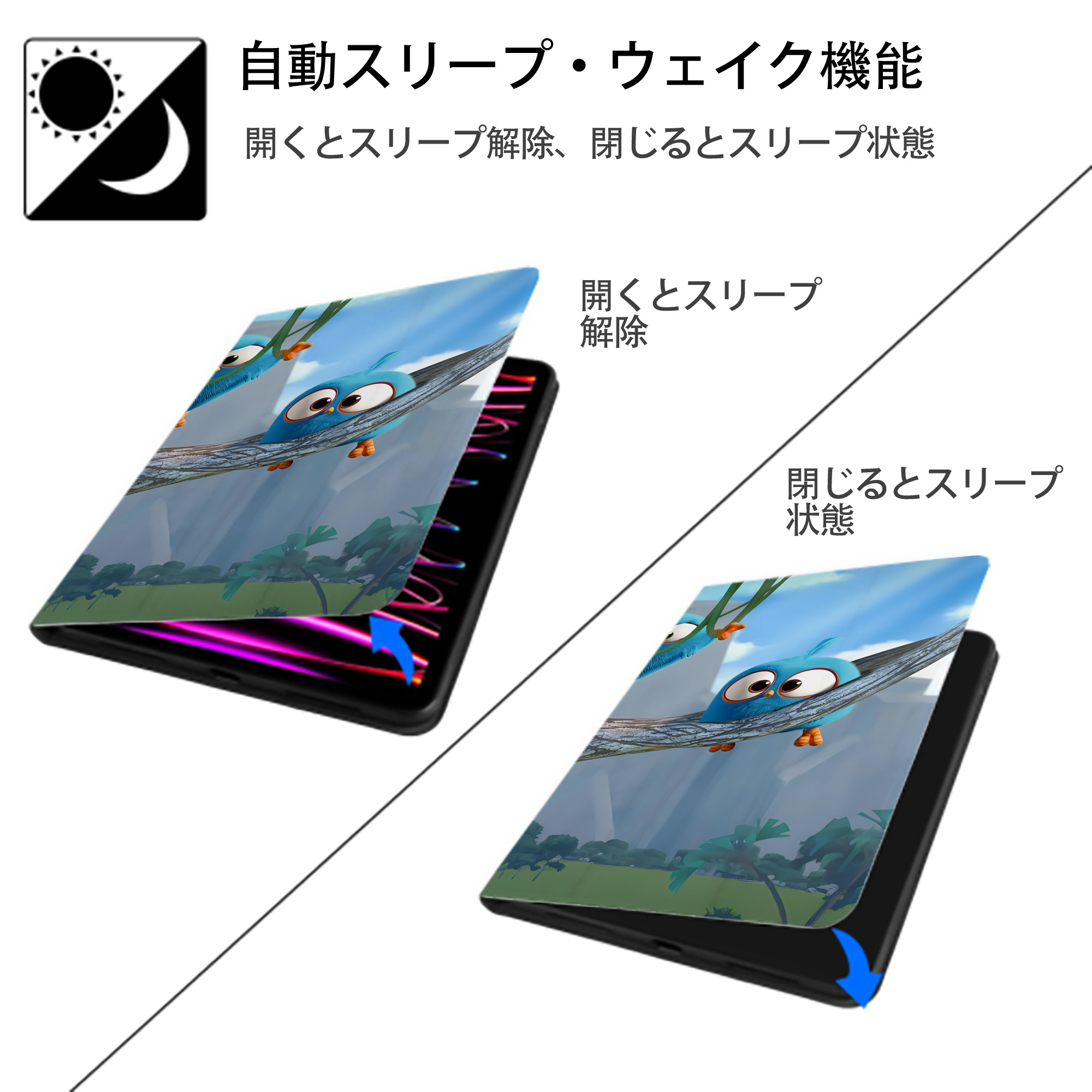 Angry Birds アングリーバード IPad ケース ブック型 PUレザー TPU 耐衝撃 軽量 薄型 ペン収納なし 全面保護 IPad 各モデル対応