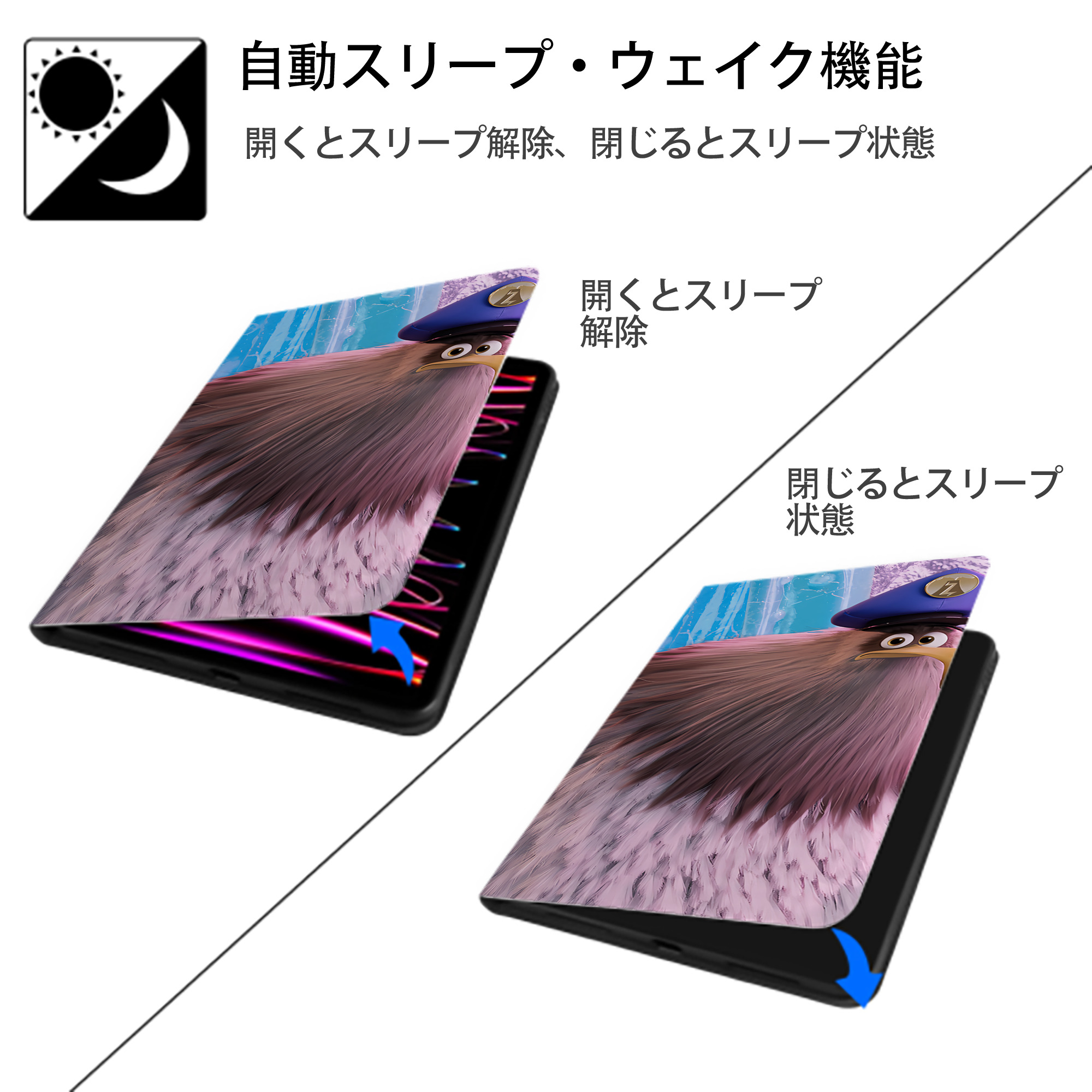 Angry Birds アングリーバード IPad ケース ブック型 PUレザー TPU 耐衝撃 軽量 薄型 ペン収納なし 全面保護 IPad 各モデル対応