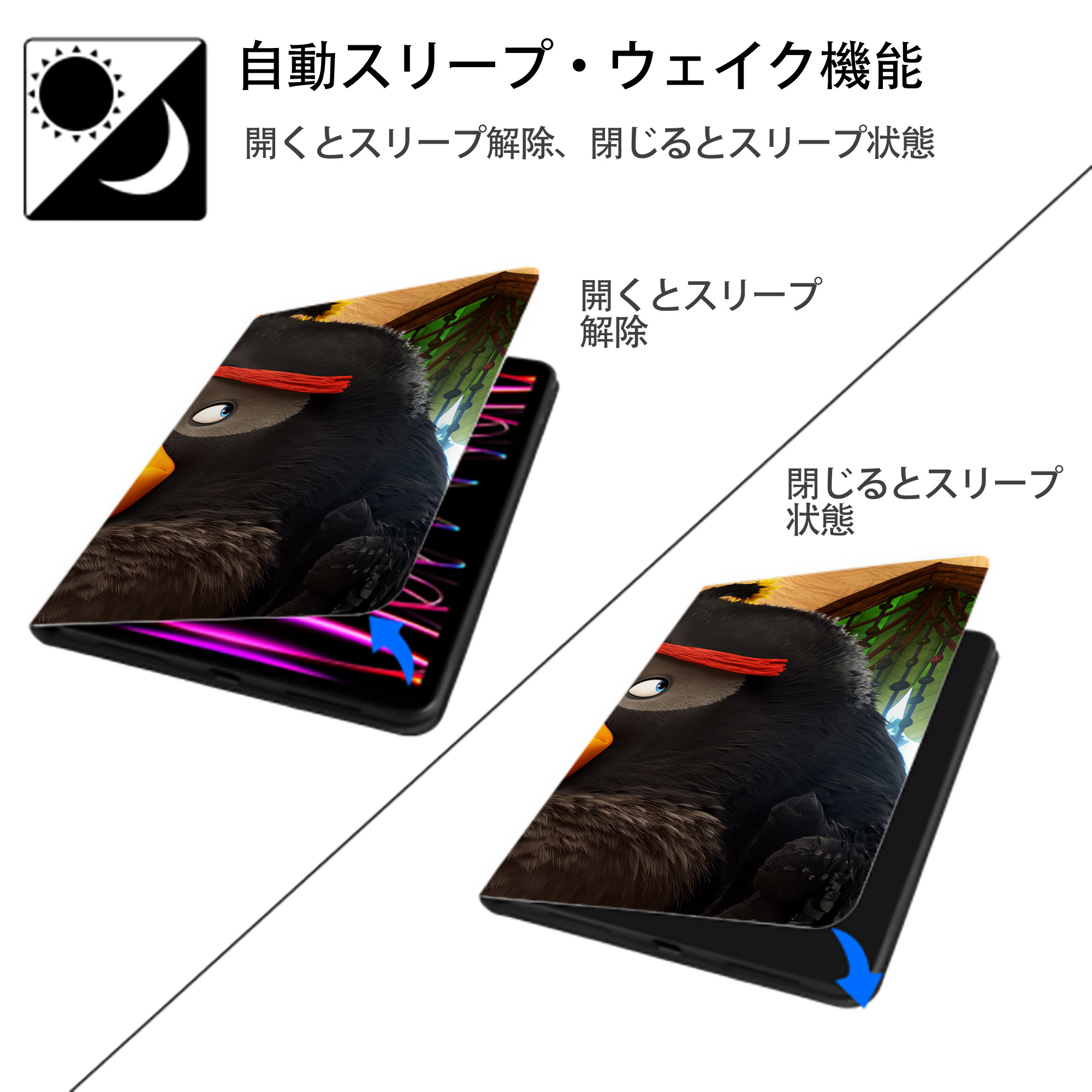 Angry Birds アングリーバード IPad ケース ブック型 PUレザー TPU 耐衝撃 軽量 薄型 ペン収納なし 全面保護 IPad 各モデル対応