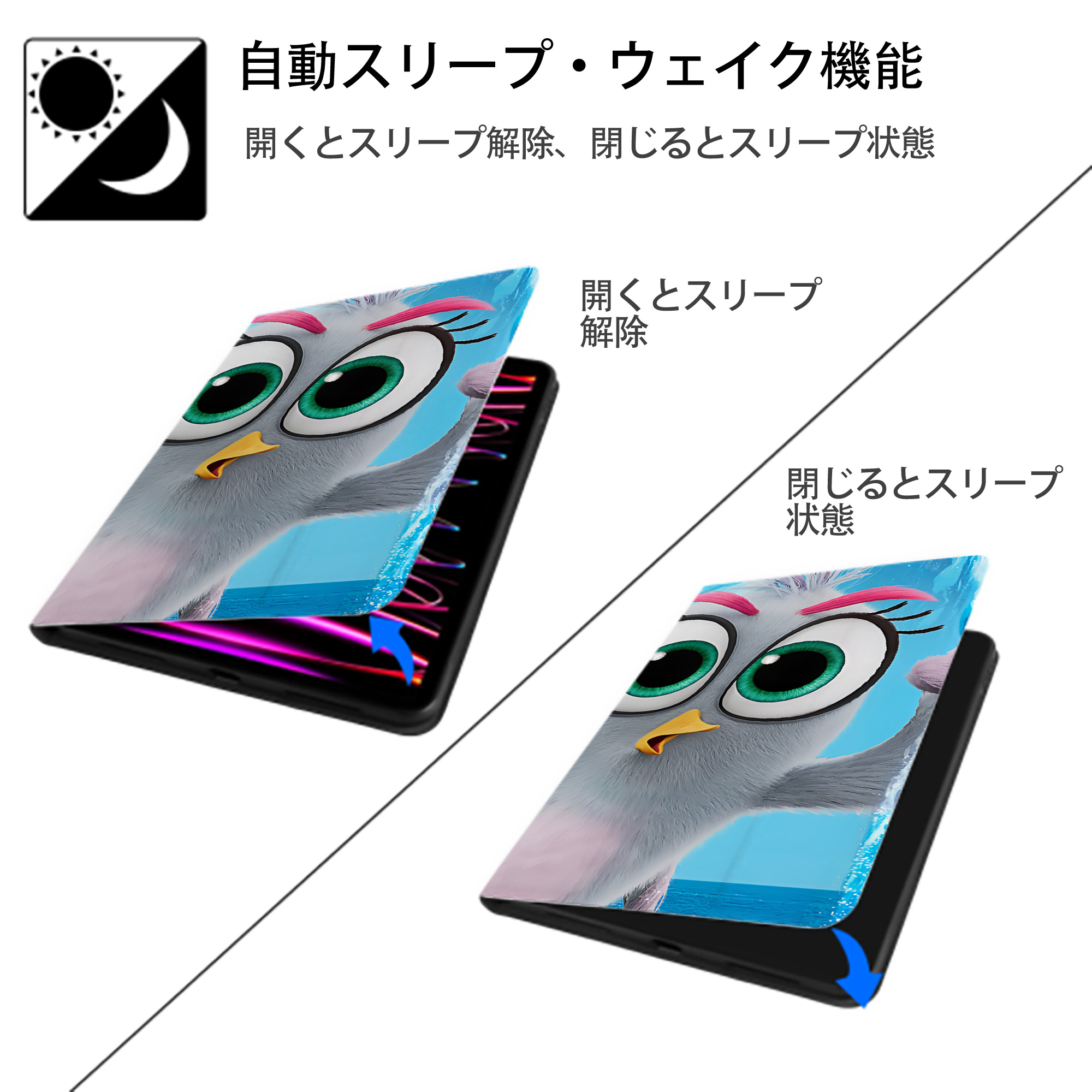 Angry Birds アングリーバード IPad ケース ブック型 PUレザー TPU 耐衝撃 軽量 薄型 ペン収納なし 全面保護 IPad 各モデル対応
