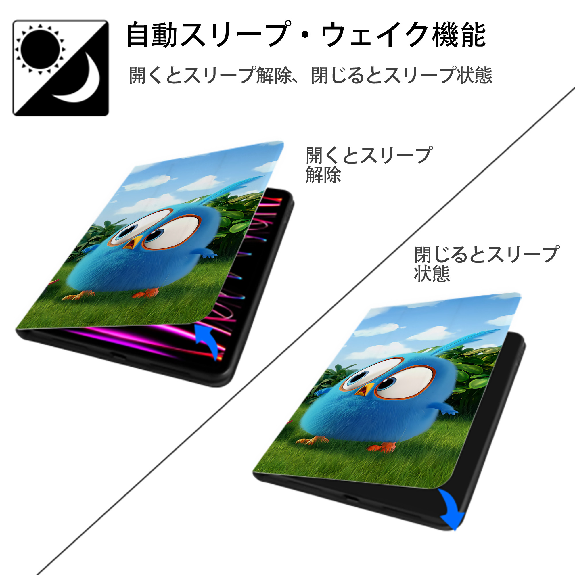 Angry Birds アングリーバード IPad ケース ブック型 PUレザー TPU 耐衝撃 軽量 薄型 ペン収納なし 全面保護 IPad 各モデル対応