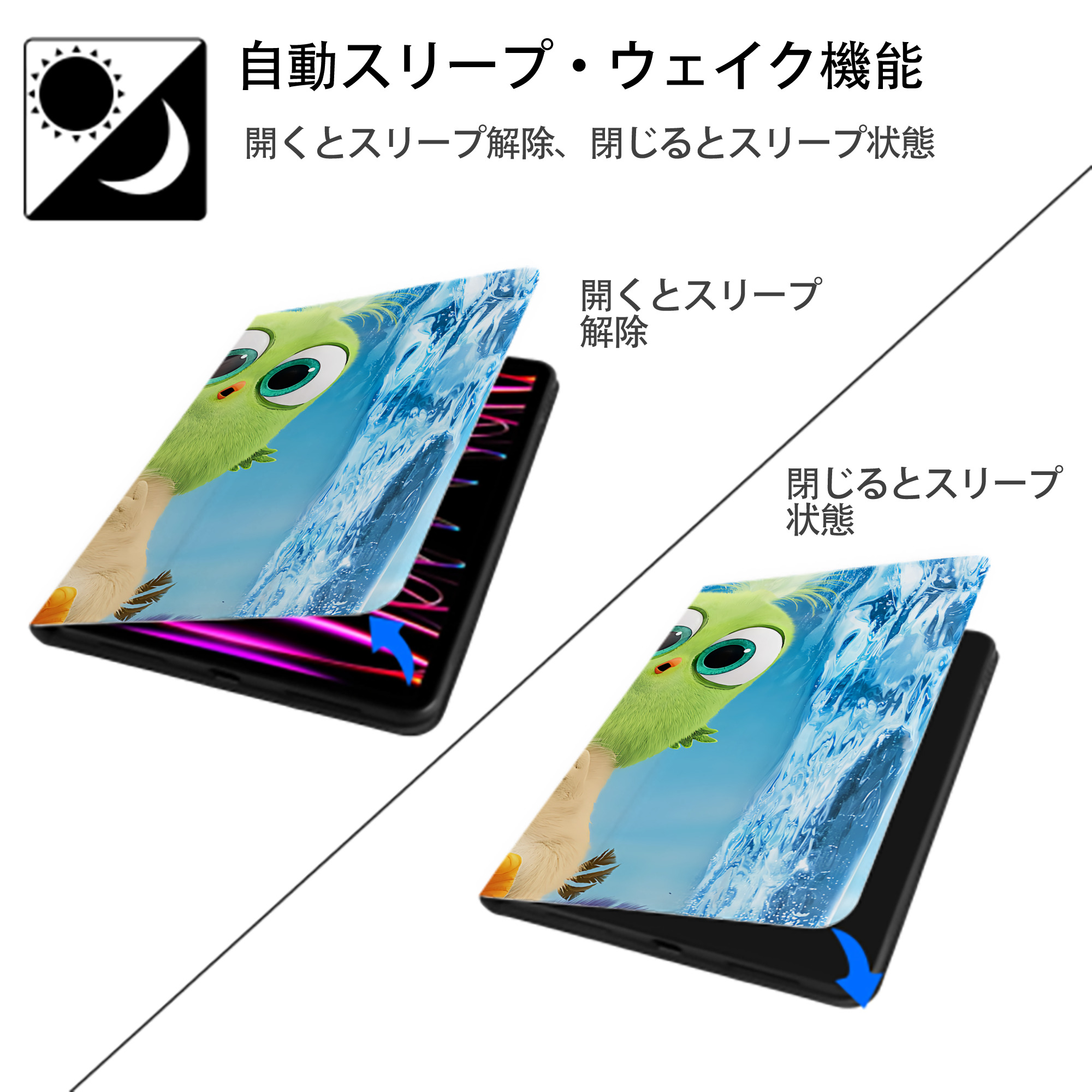 Angry Birds アングリーバード IPad ケース ブック型 PUレザー TPU 耐衝撃 軽量 薄型 ペン収納なし 全面保護 IPad 各モデル対応