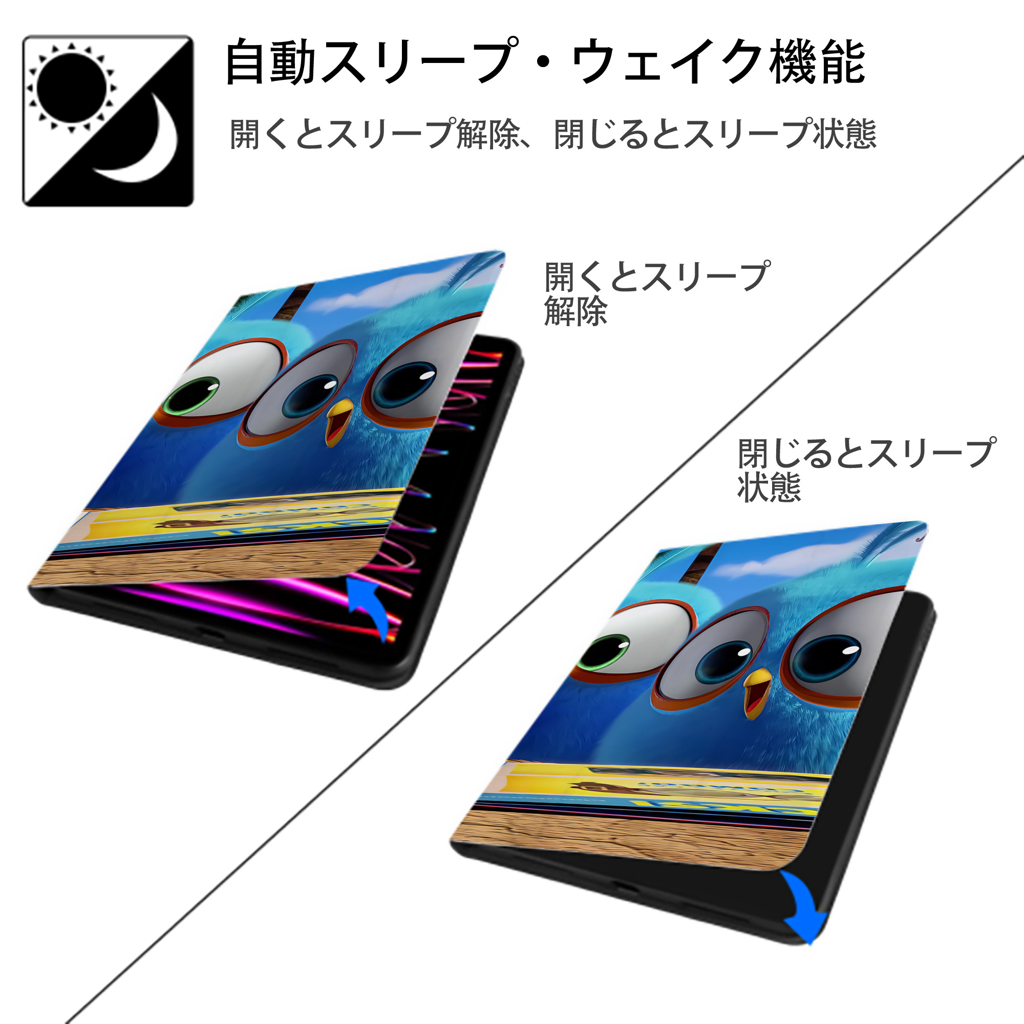 Angry Birds アングリーバード IPad ケース ブック型 PUレザー TPU 耐衝撃 軽量 薄型 ペン収納なし 全面保護 IPad 各モデル対応