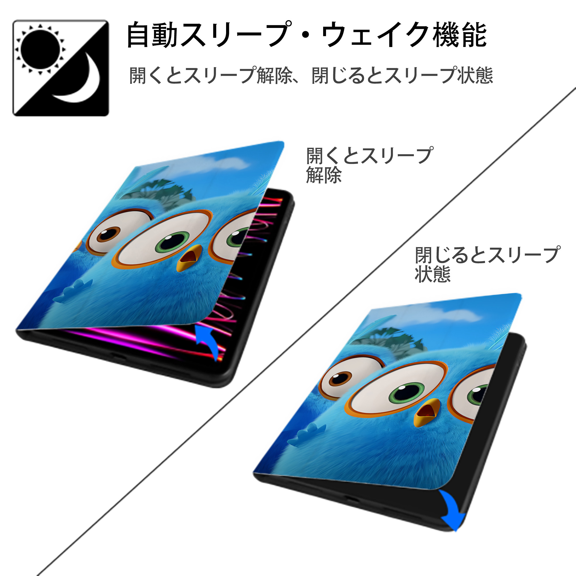 Angry Birds アングリーバード IPad ケース ブック型 PUレザー TPU 耐衝撃 軽量 薄型 ペン収納なし 全面保護 IPad 各モデル対応