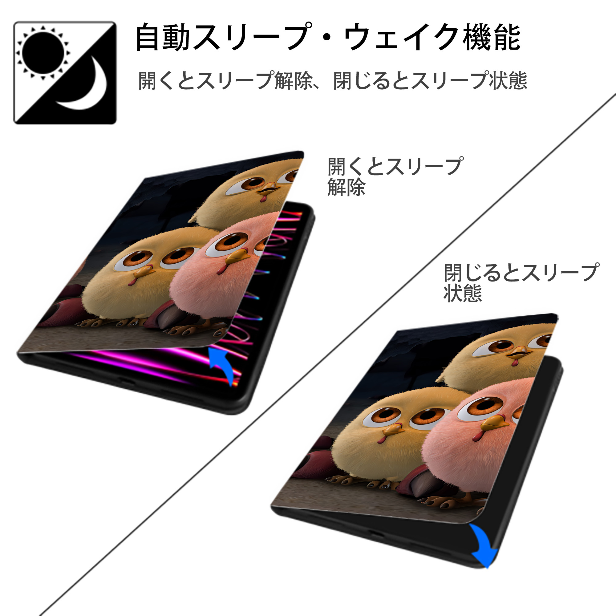 Angry Birds アングリーバード IPad ケース ブック型 PUレザー TPU 耐衝撃 軽量 薄型 ペン収納なし 全面保護 IPad 各モデル対応