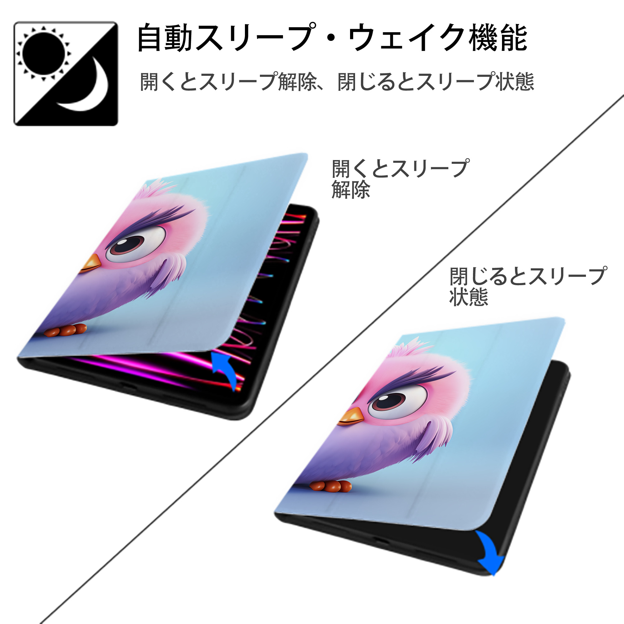 Angry Birds アングリーバード IPad ケース ブック型 PUレザー TPU 耐衝撃 軽量 薄型 ペン収納なし 全面保護 IPad 各モデル対応