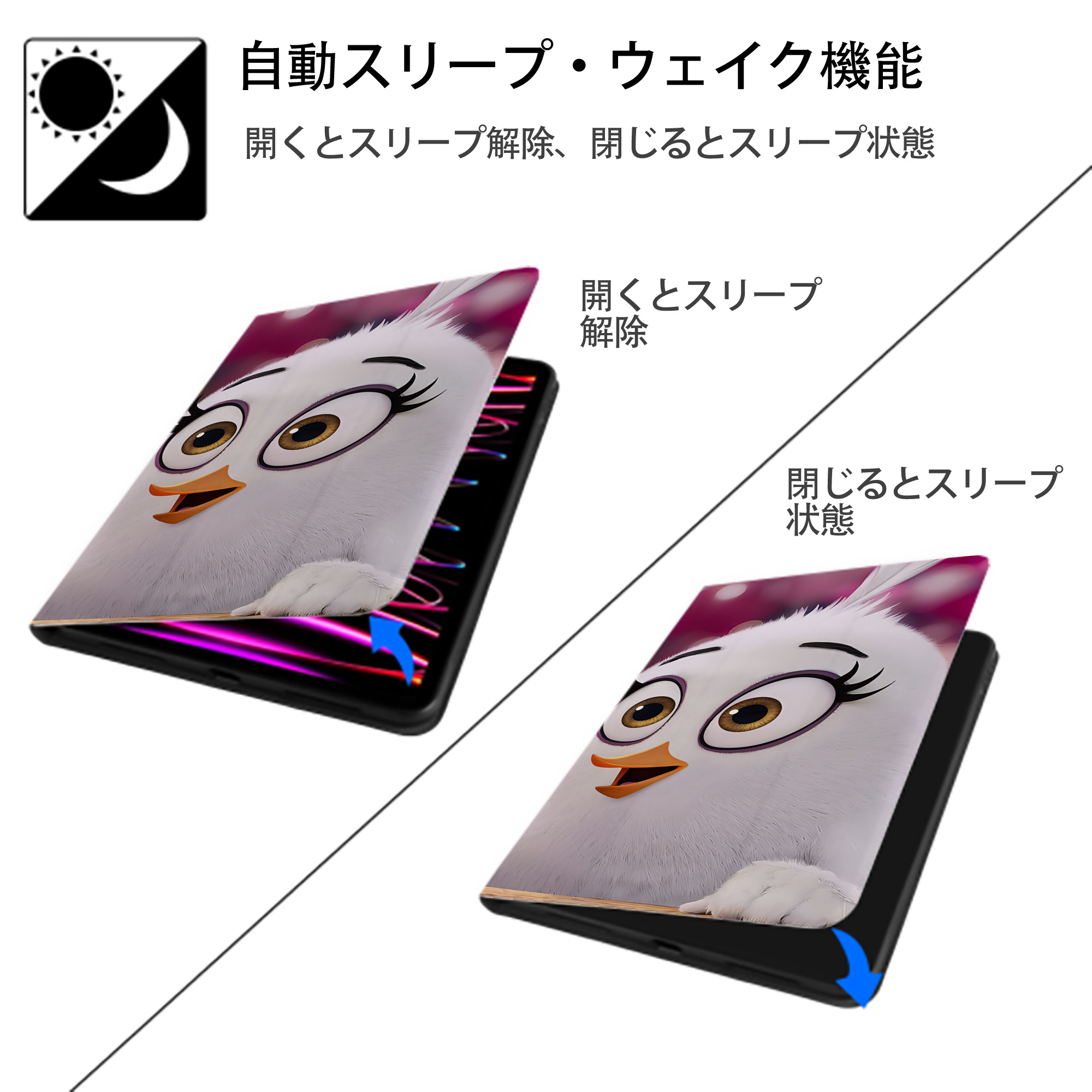 Angry Birds アングリーバード IPad ケース ブック型 PUレザー TPU 耐衝撃 軽量 薄型 ペン収納なし 全面保護 IPad 各モデル対応