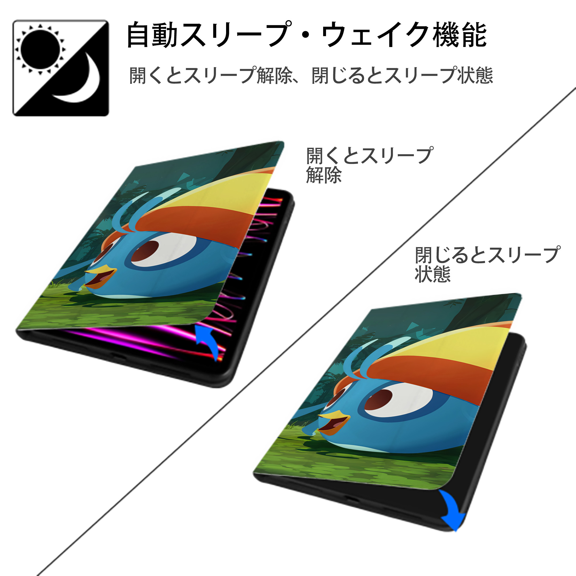 Angry Birds アングリーバード IPad ケース ブック型 PUレザー TPU 耐衝撃 軽量 薄型 ペン収納なし 全面保護 IPad 各モデル対応