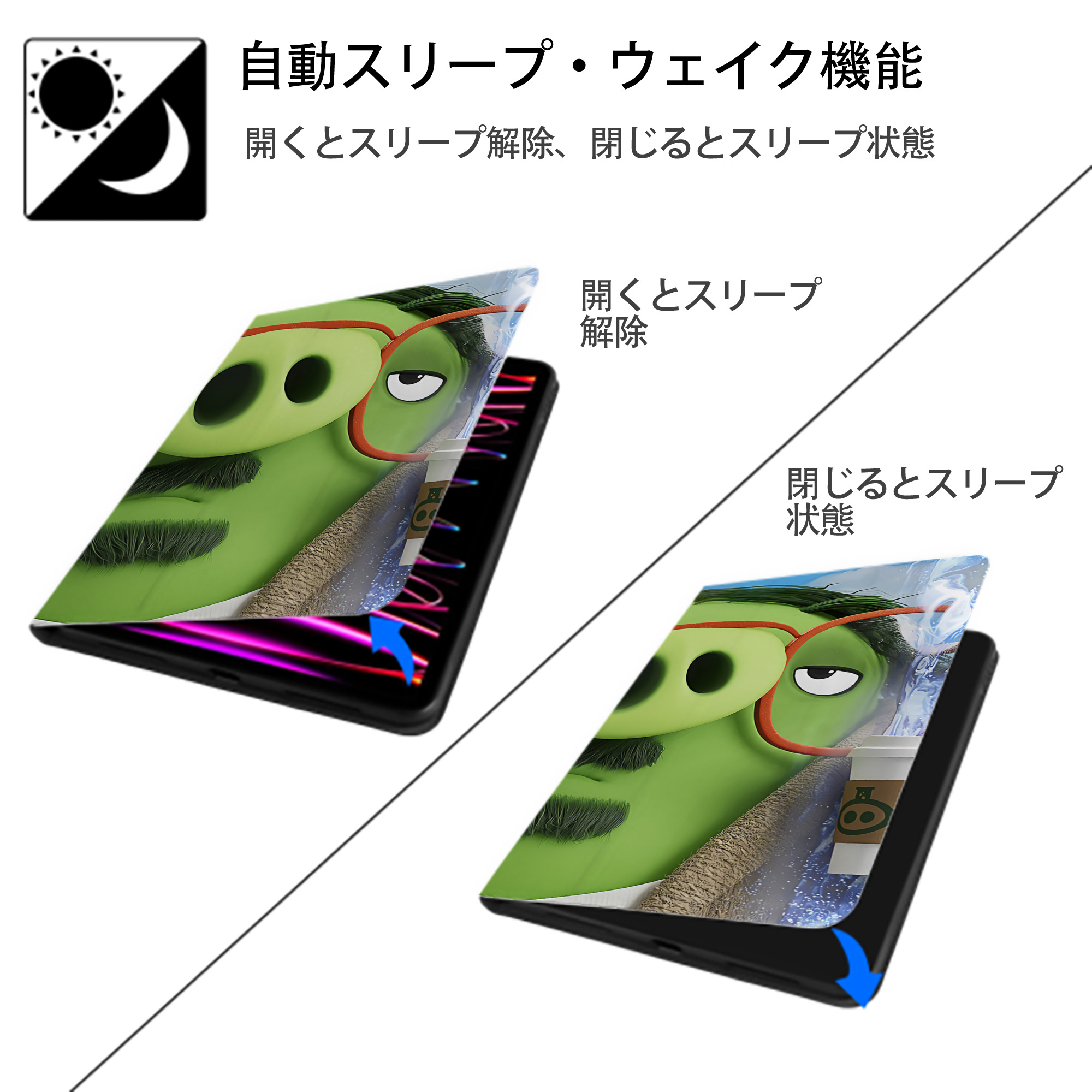 Angry Birds アングリーバード IPadケース ペンホルダー付き ブックスタイルデザイン