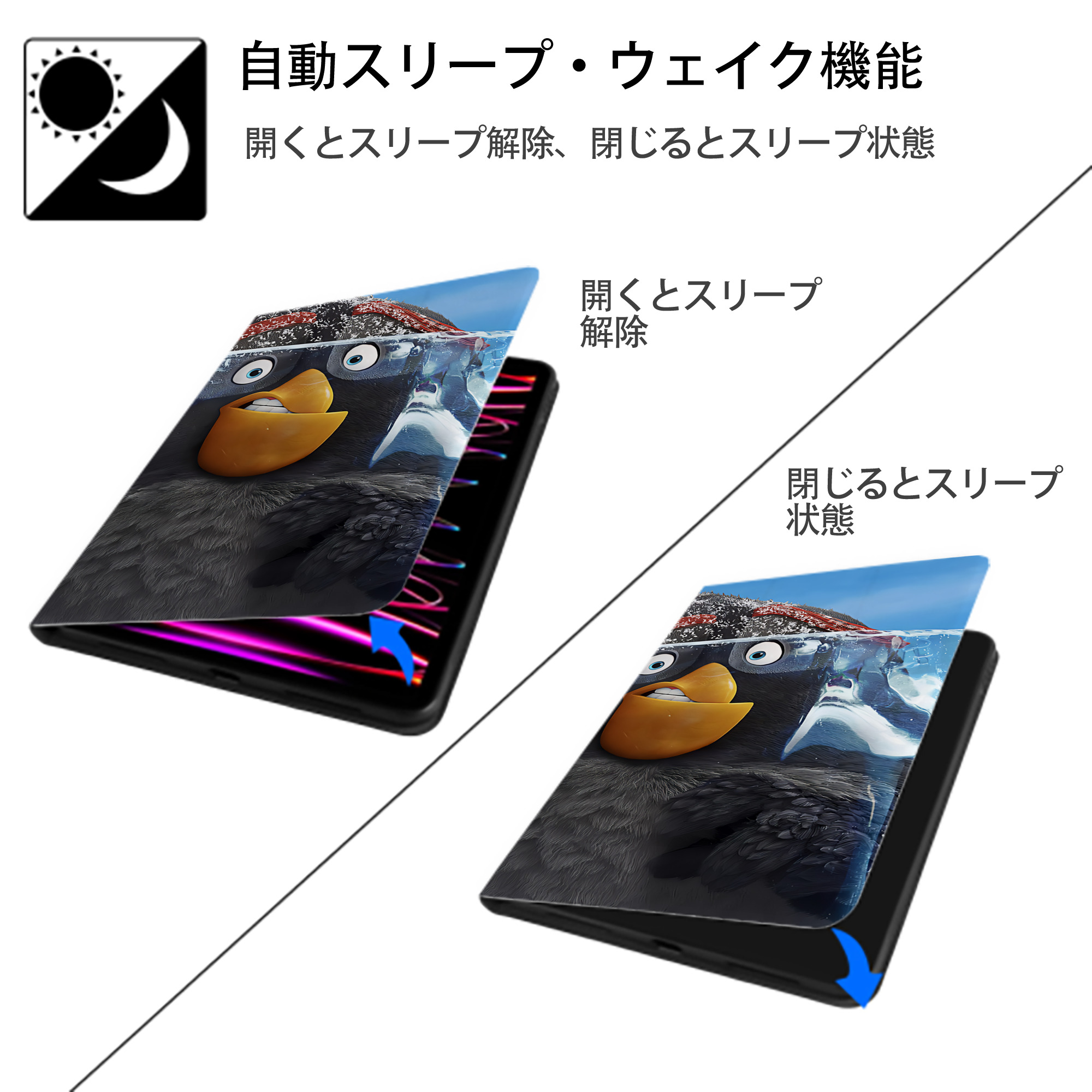 Angry Birds アングリーバード IPadケース ペンホルダー付き ブックスタイルデザイン
