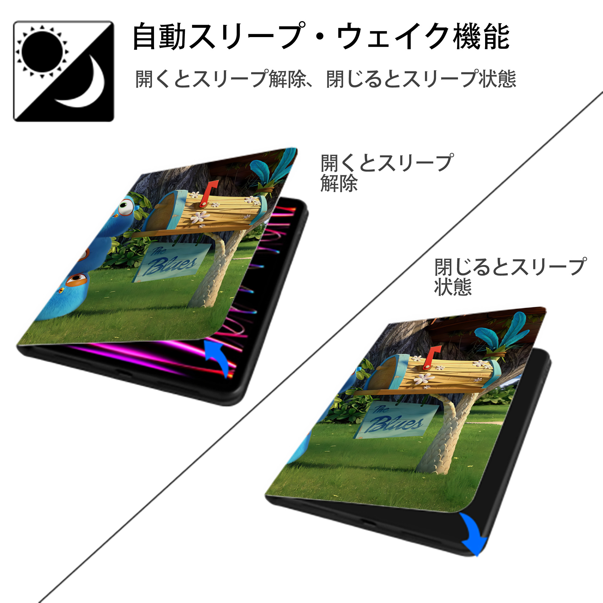 Angry Birds アングリーバード IPadケース ペンホルダー付き ブックスタイルデザイン