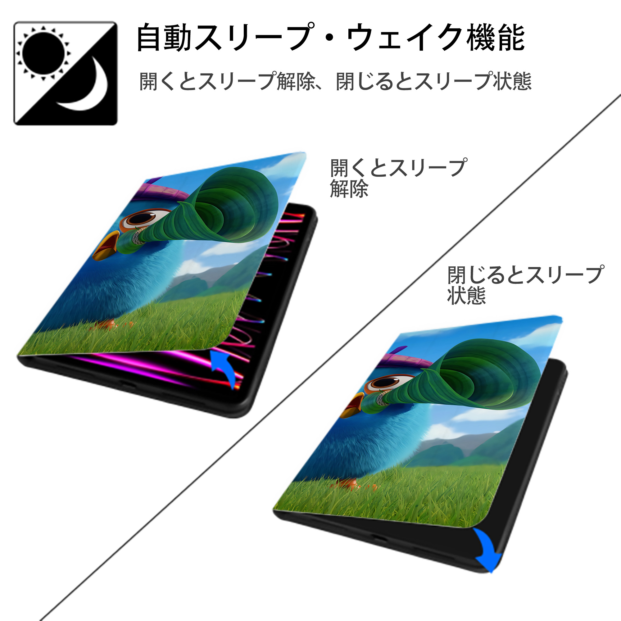 Angry Birds アングリーバード IPadケース ペンホルダー付き ブックスタイルデザイン