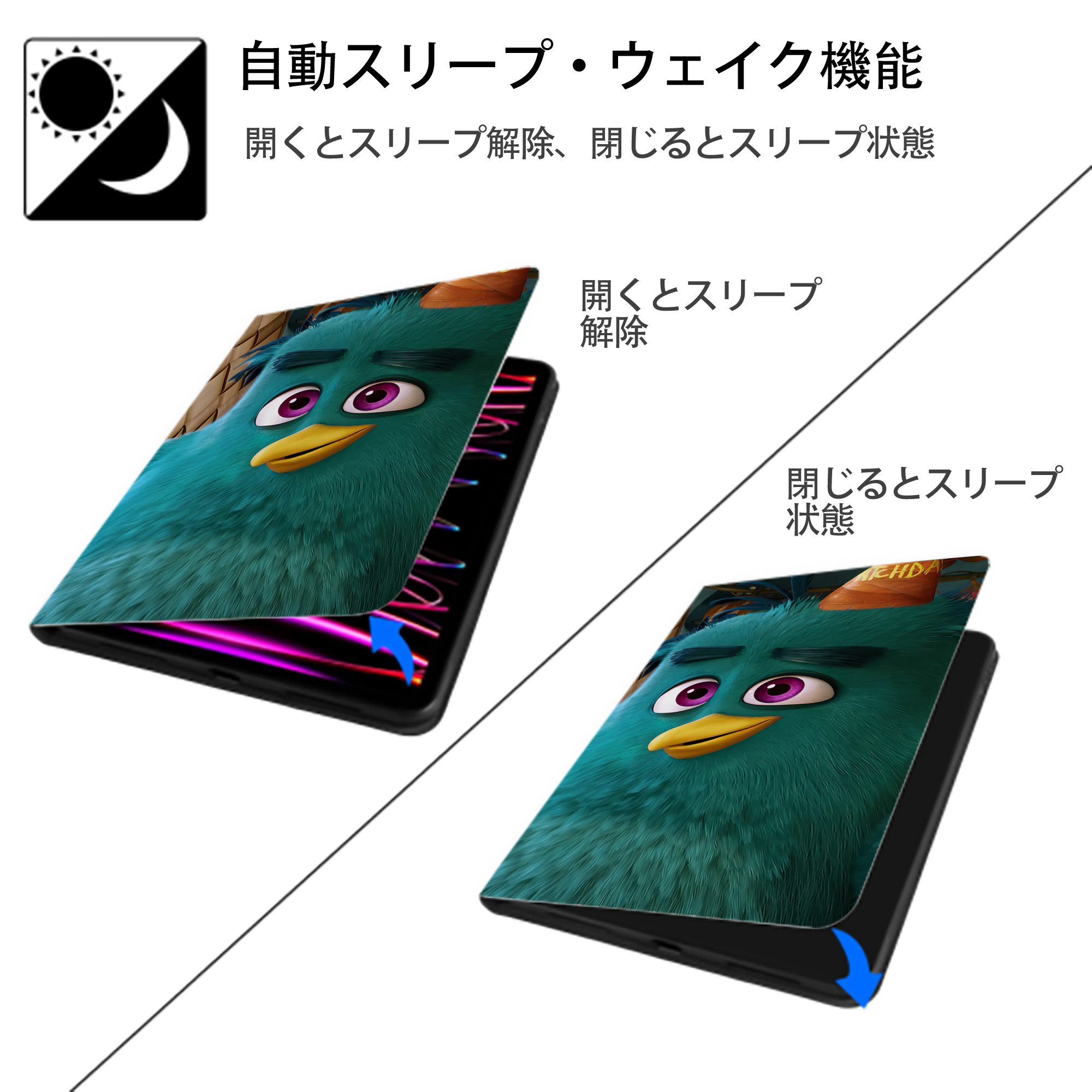 Angry Birds アングリーバード IPadケース ペンホルダー付き ブックスタイルデザイン