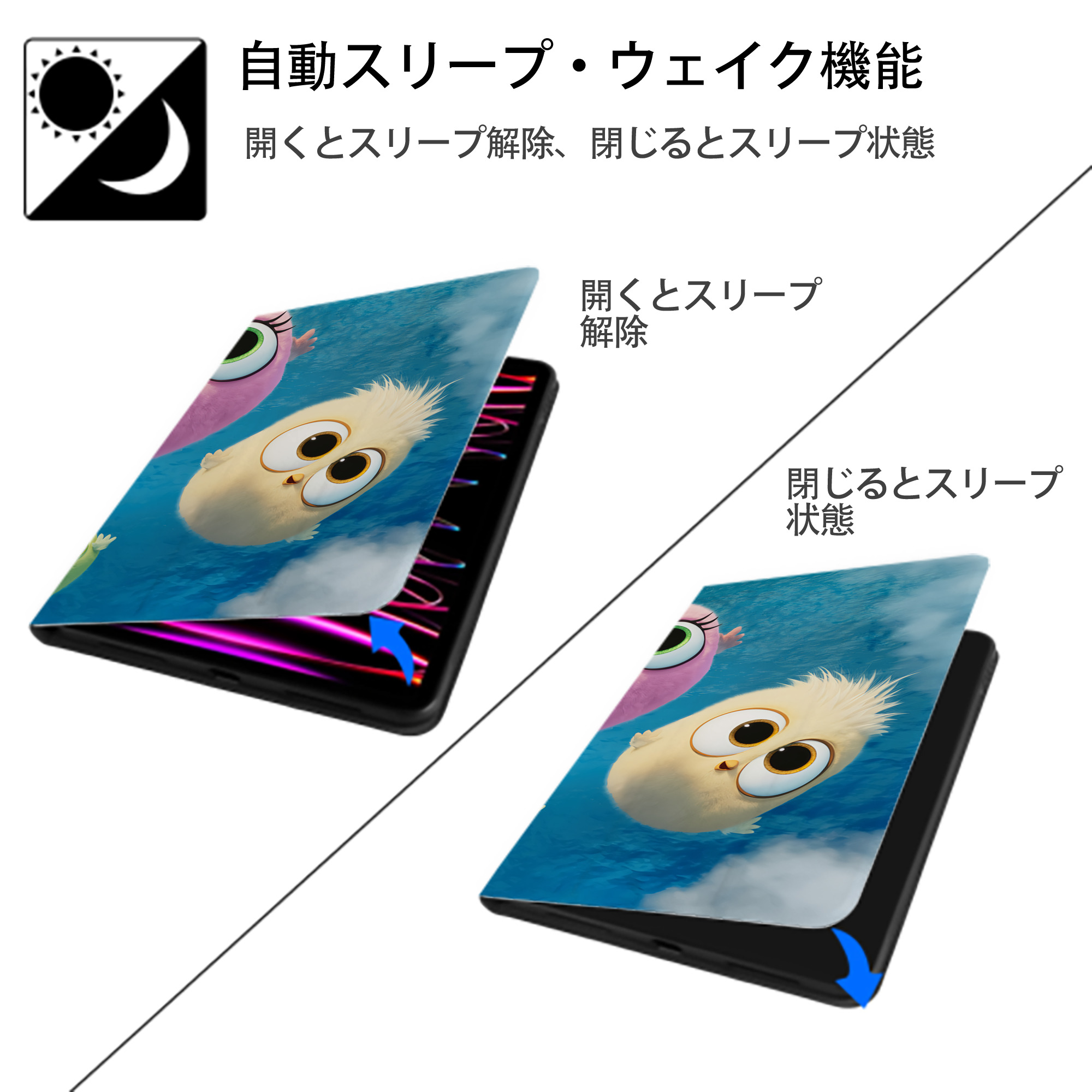 Angry Birds アングリーバード IPadケース ペンホルダー付き ブックスタイルデザイン