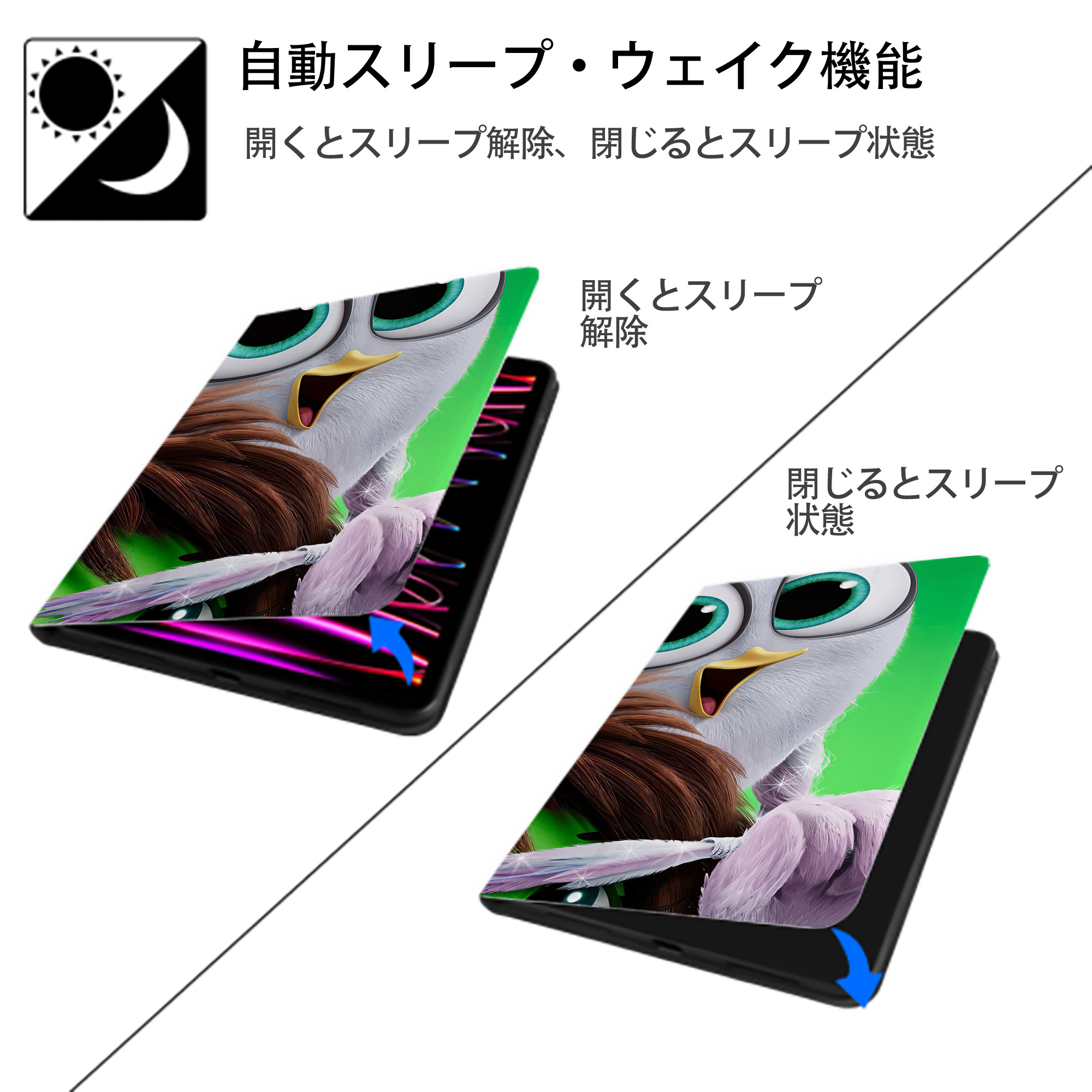 Angry Birds アングリーバード IPadケース ペンホルダー付き ブックスタイルデザイン