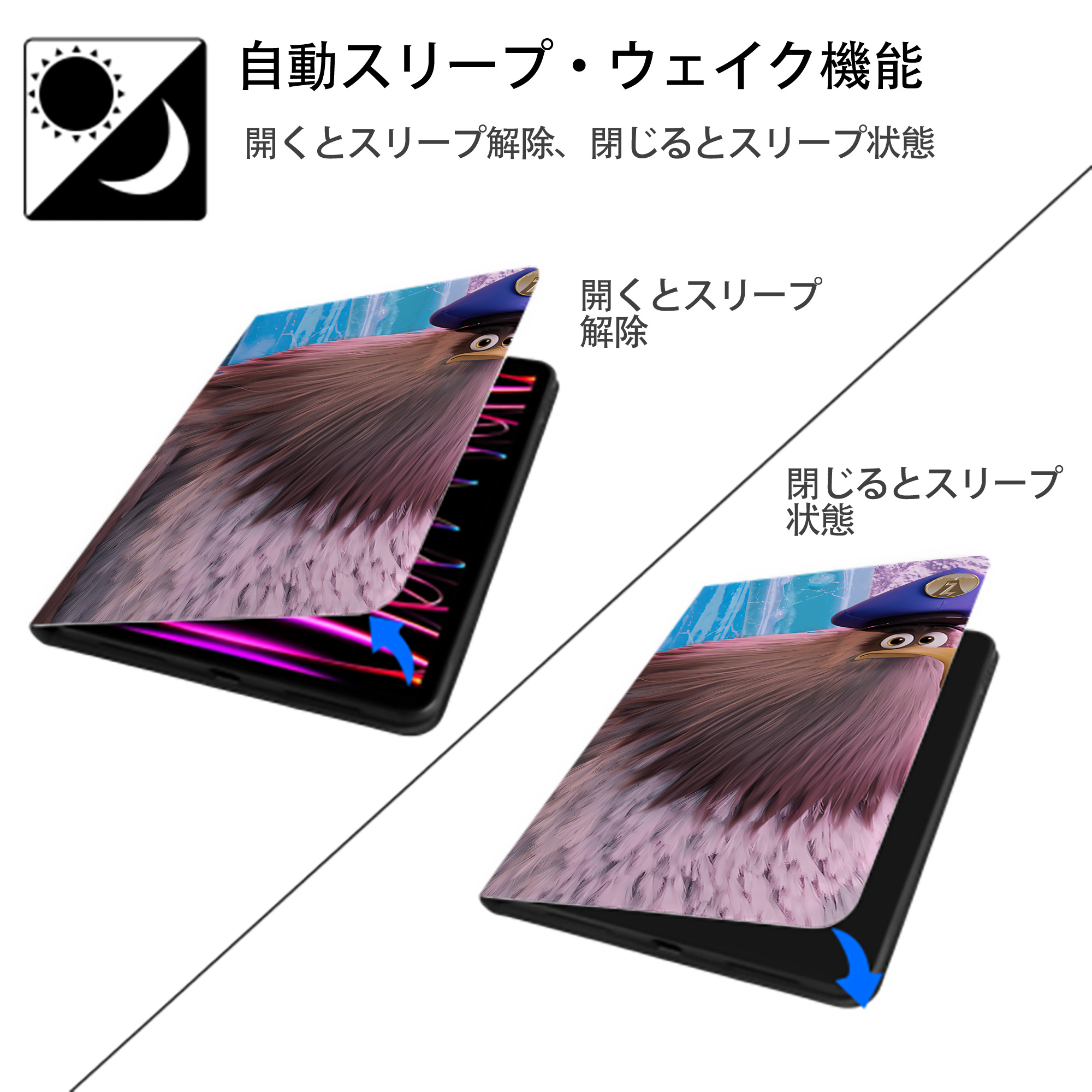 Angry Birds アングリーバード IPadケース ペンホルダー付き ブックスタイルデザイン