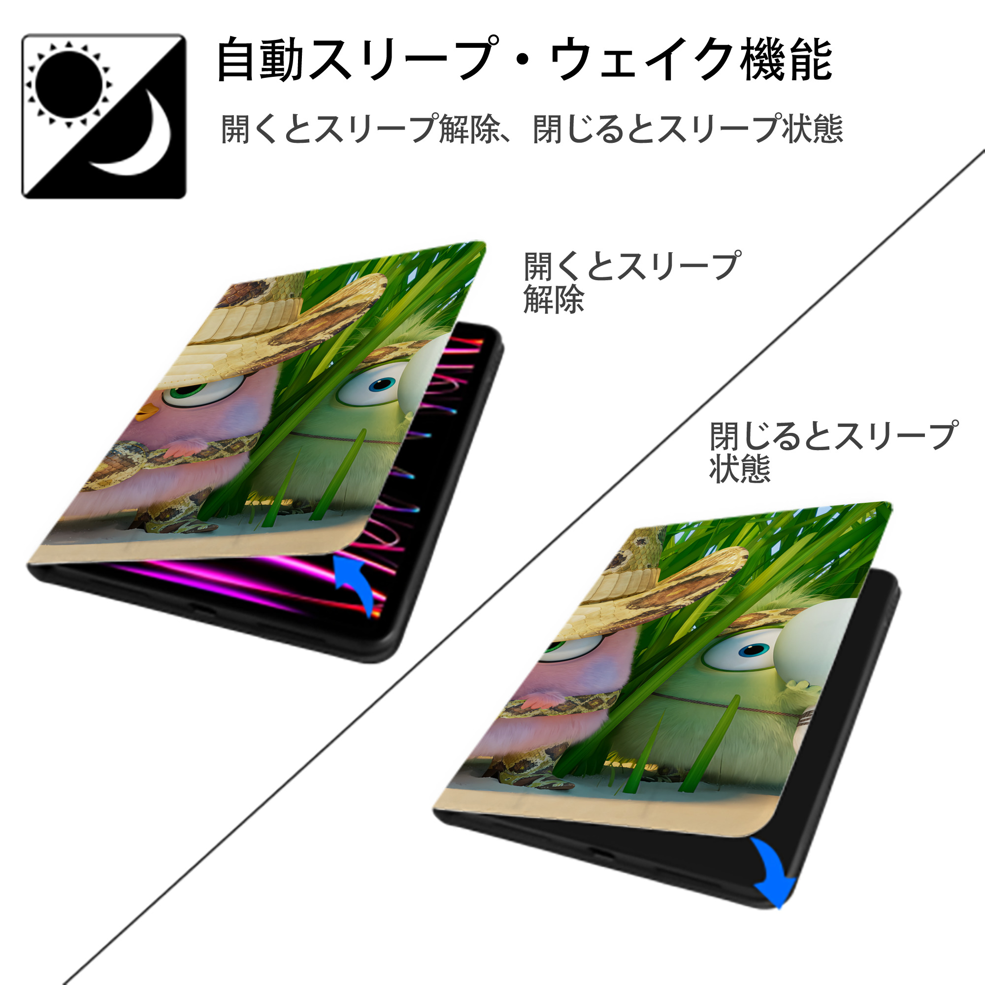 Angry Birds アングリーバード IPadケース ペンホルダー付き ブックスタイルデザイン