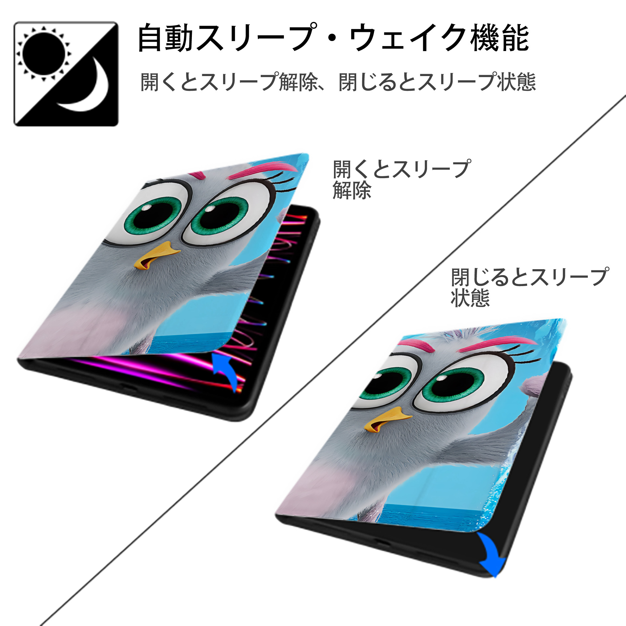 Angry Birds アングリーバード IPadケース ペンホルダー付き ブックスタイルデザイン
