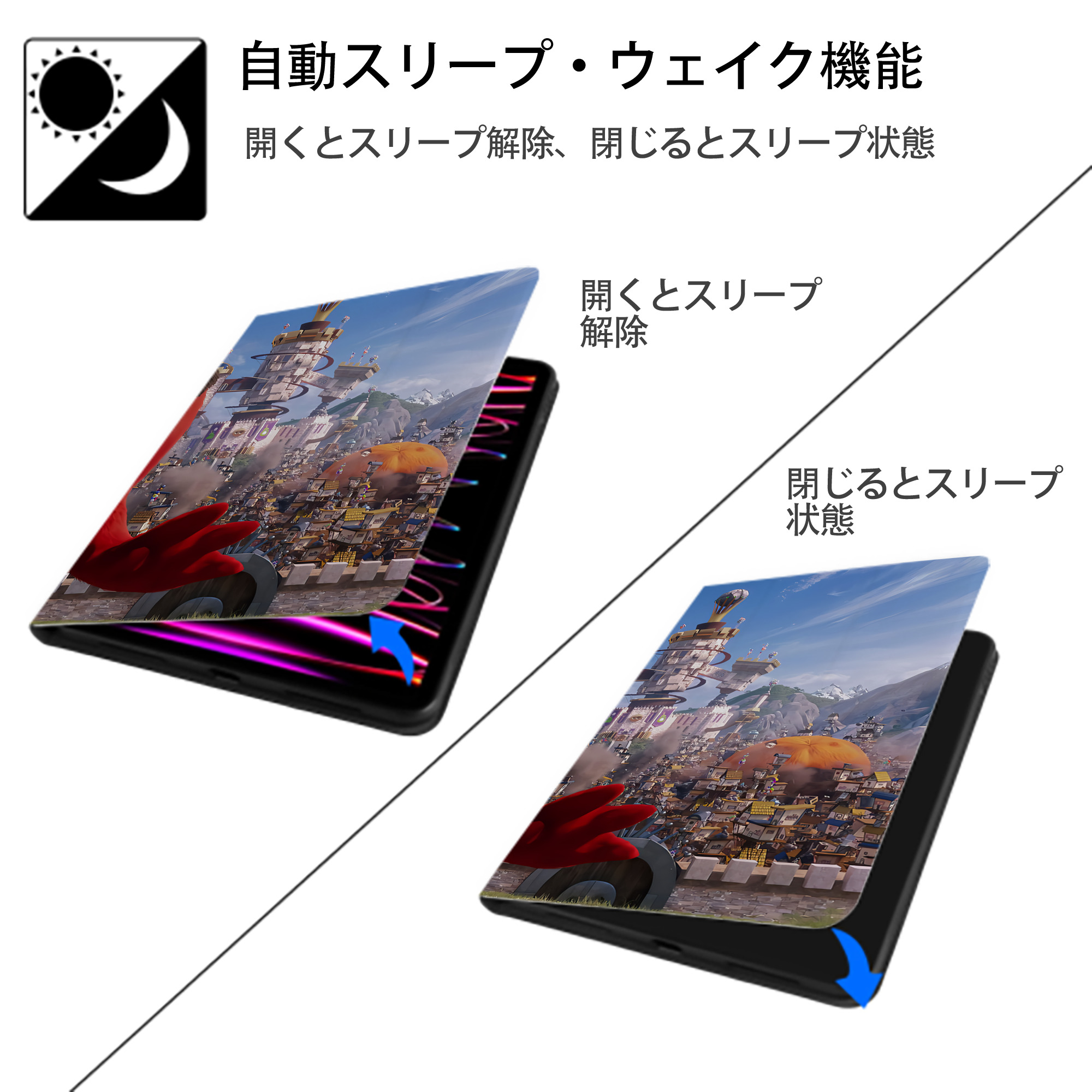 Angry Birds アングリーバード IPadケース ペンホルダー付き ブックスタイルデザイン