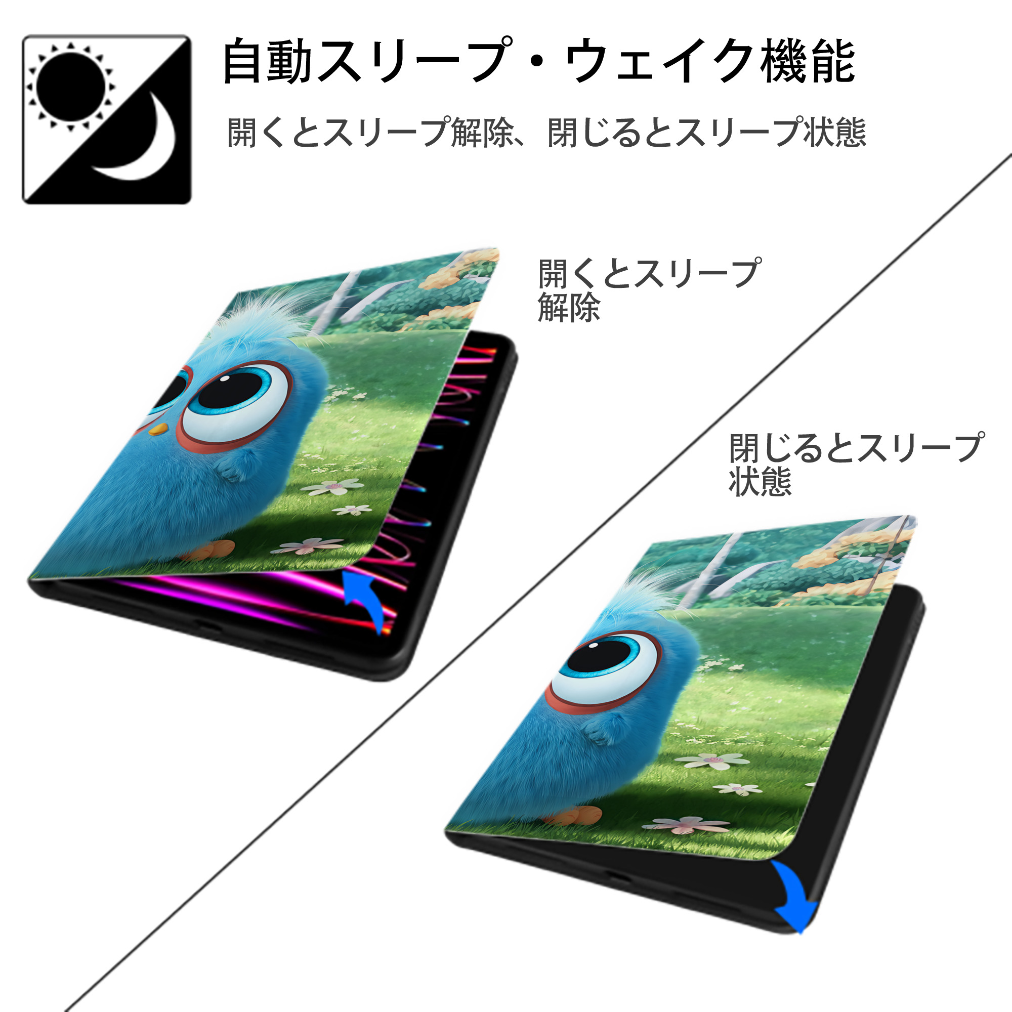 Angry Birds アングリーバード IPadケース ペンホルダー付き ブックスタイルデザイン