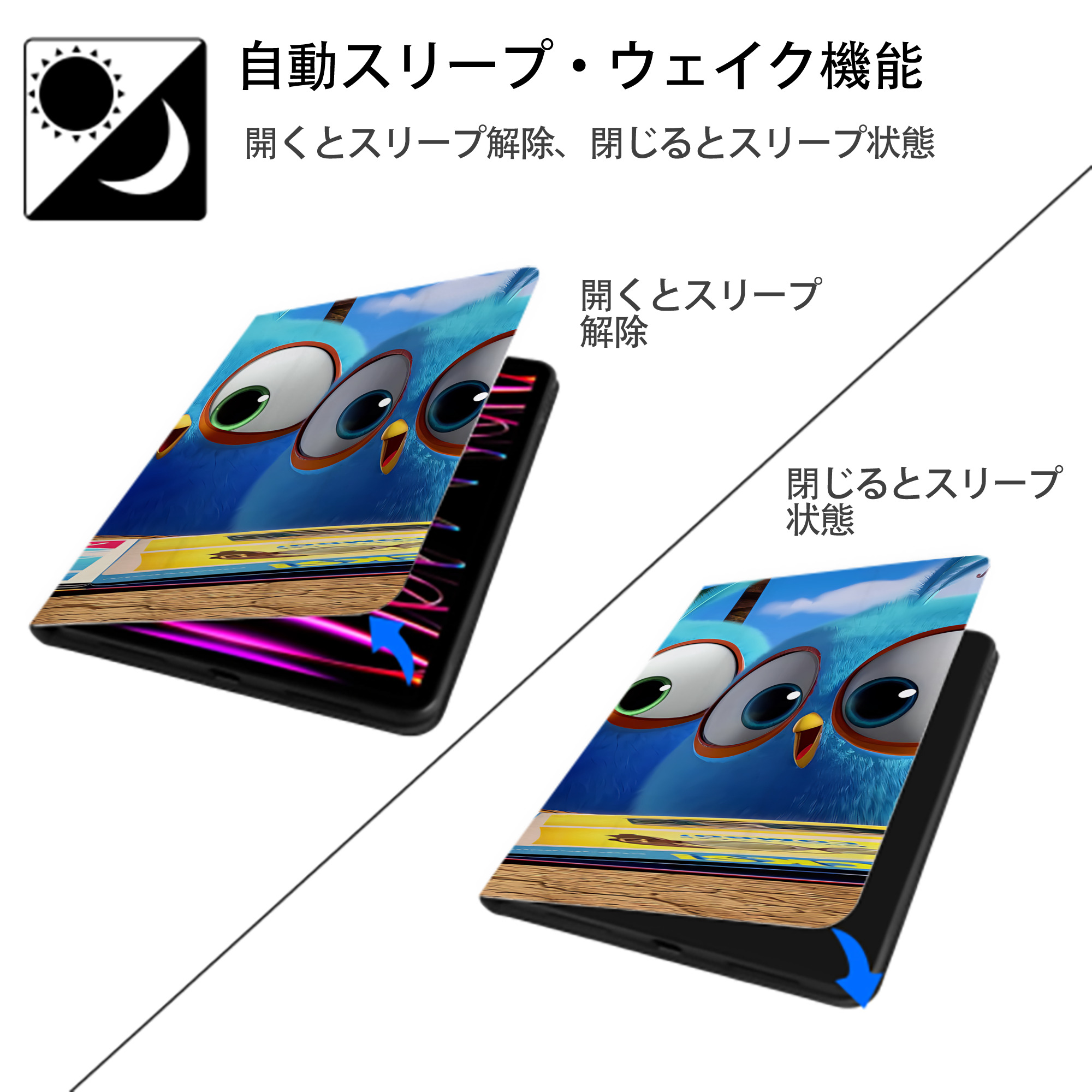 Angry Birds アングリーバード IPadケース ペンホルダー付き ブックスタイルデザイン