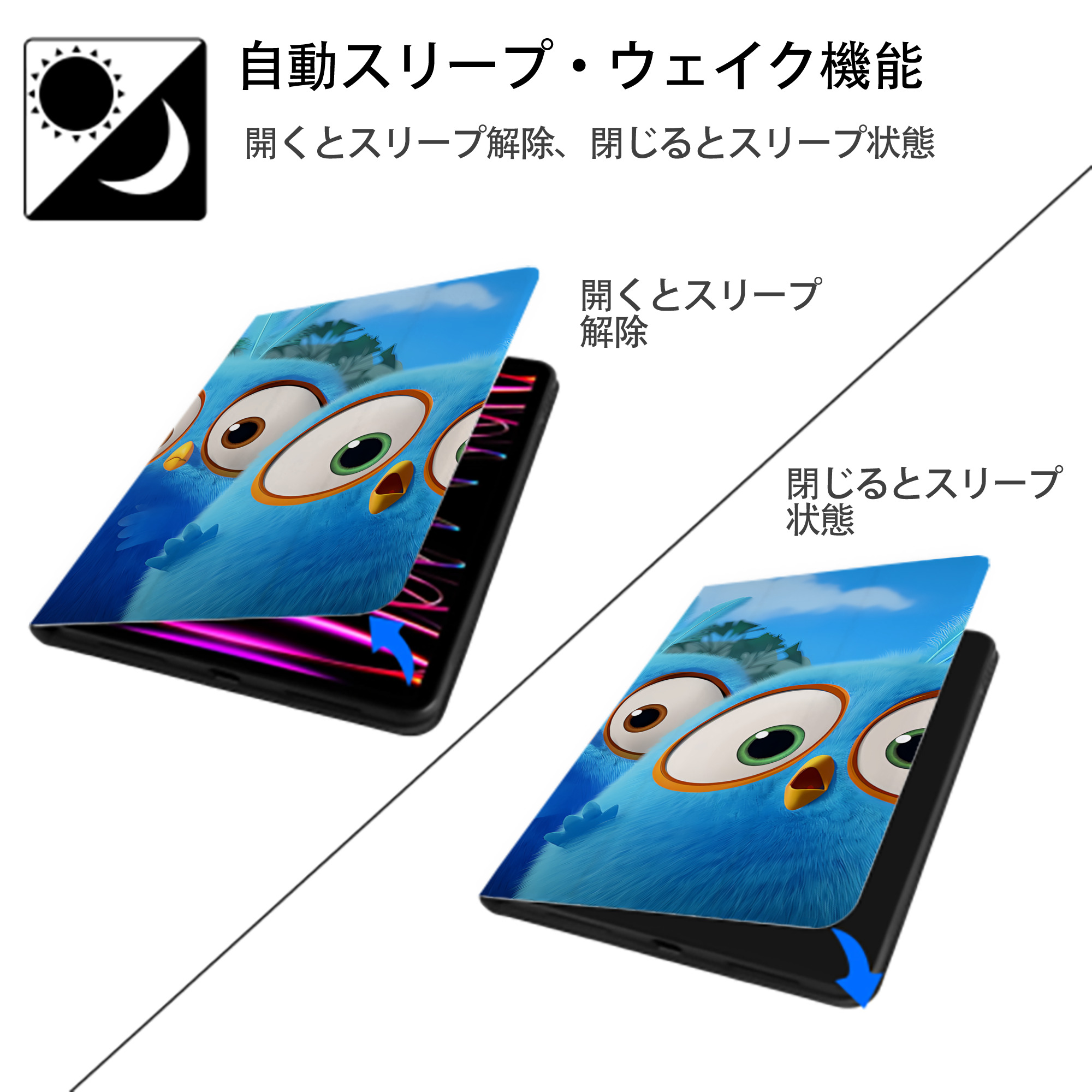 Angry Birds アングリーバード IPadケース ペンホルダー付き ブックスタイルデザイン