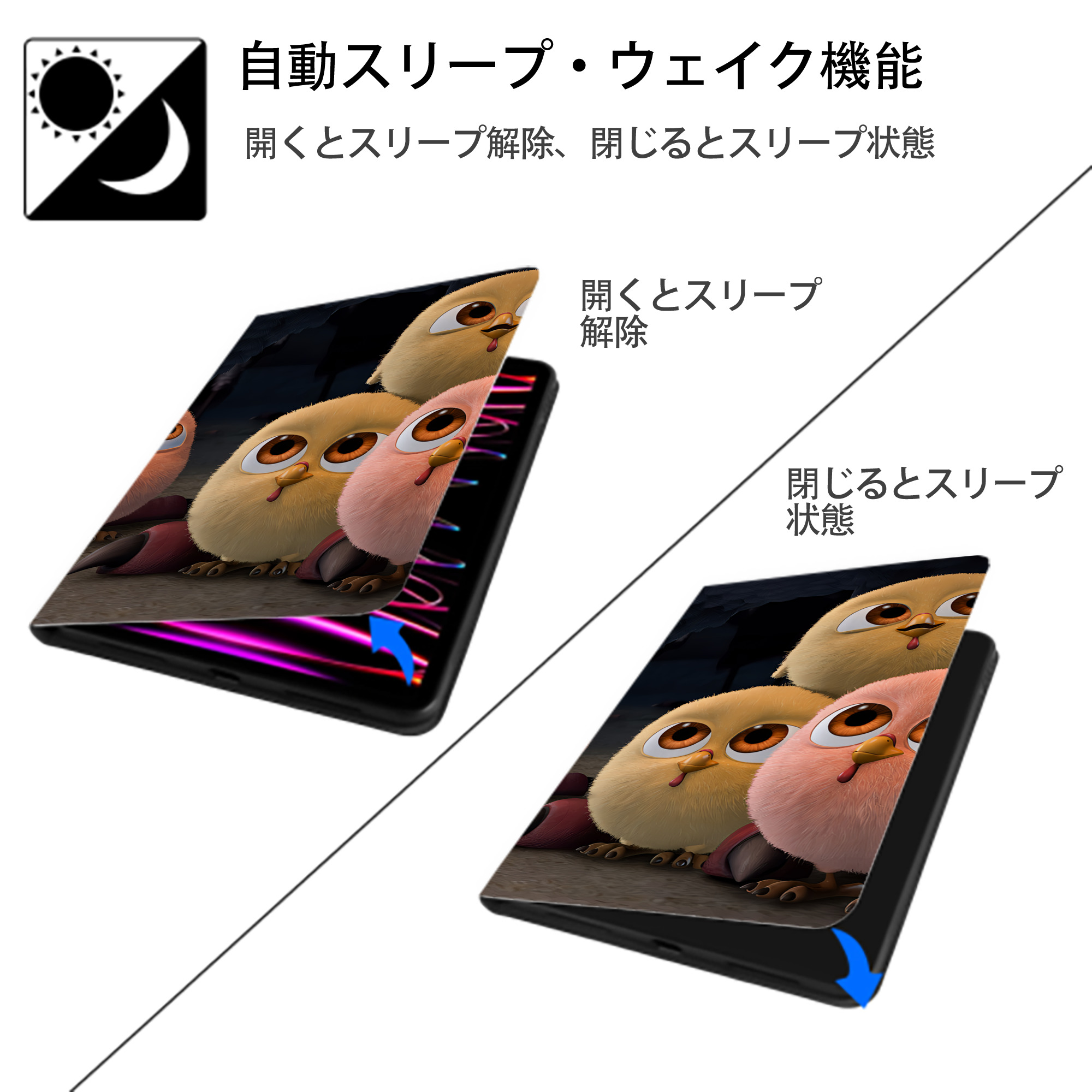 Angry Birds アングリーバード IPadケース ペンホルダー付き ブックスタイルデザイン