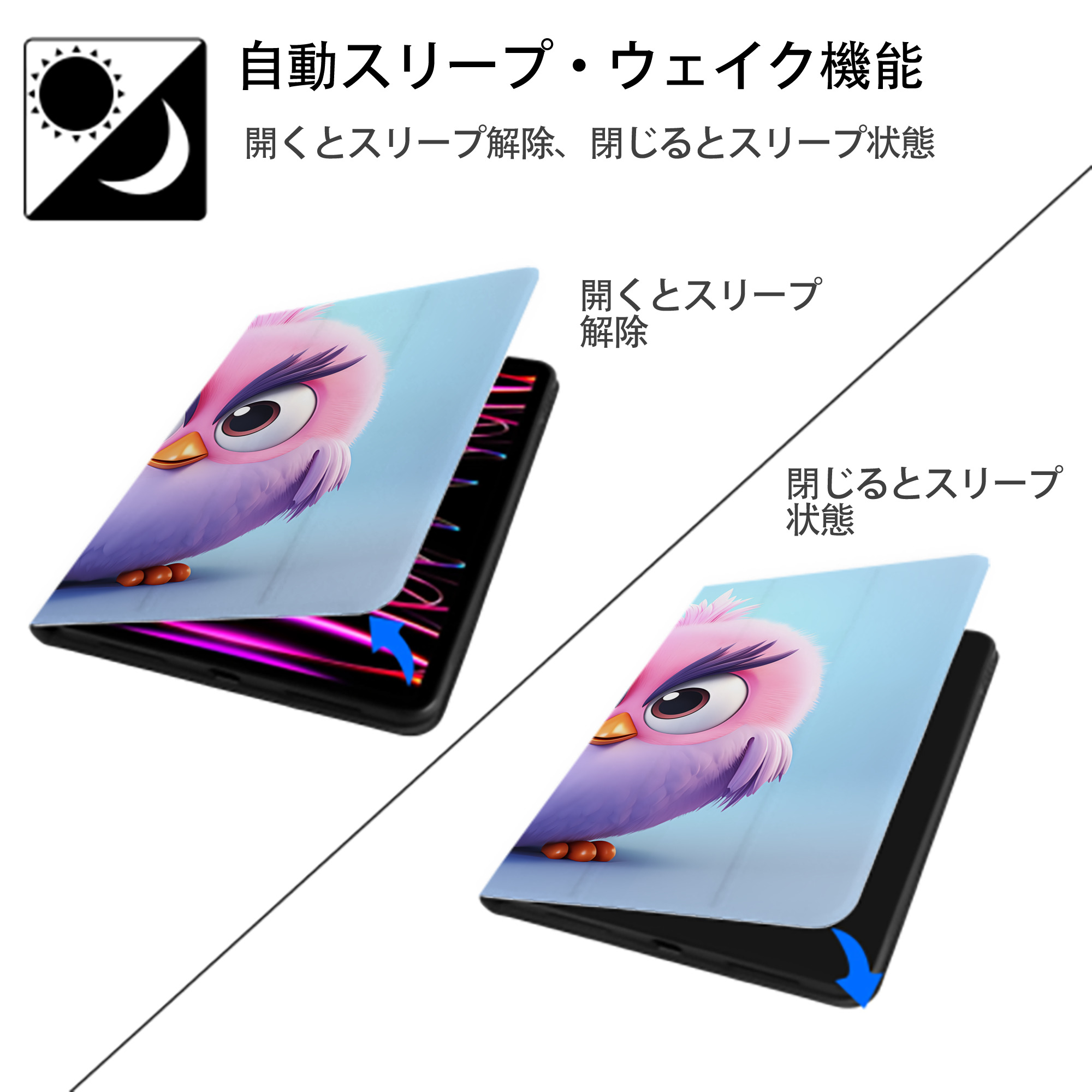 Angry Birds アングリーバード IPadケース ペンホルダー付き ブックスタイルデザイン