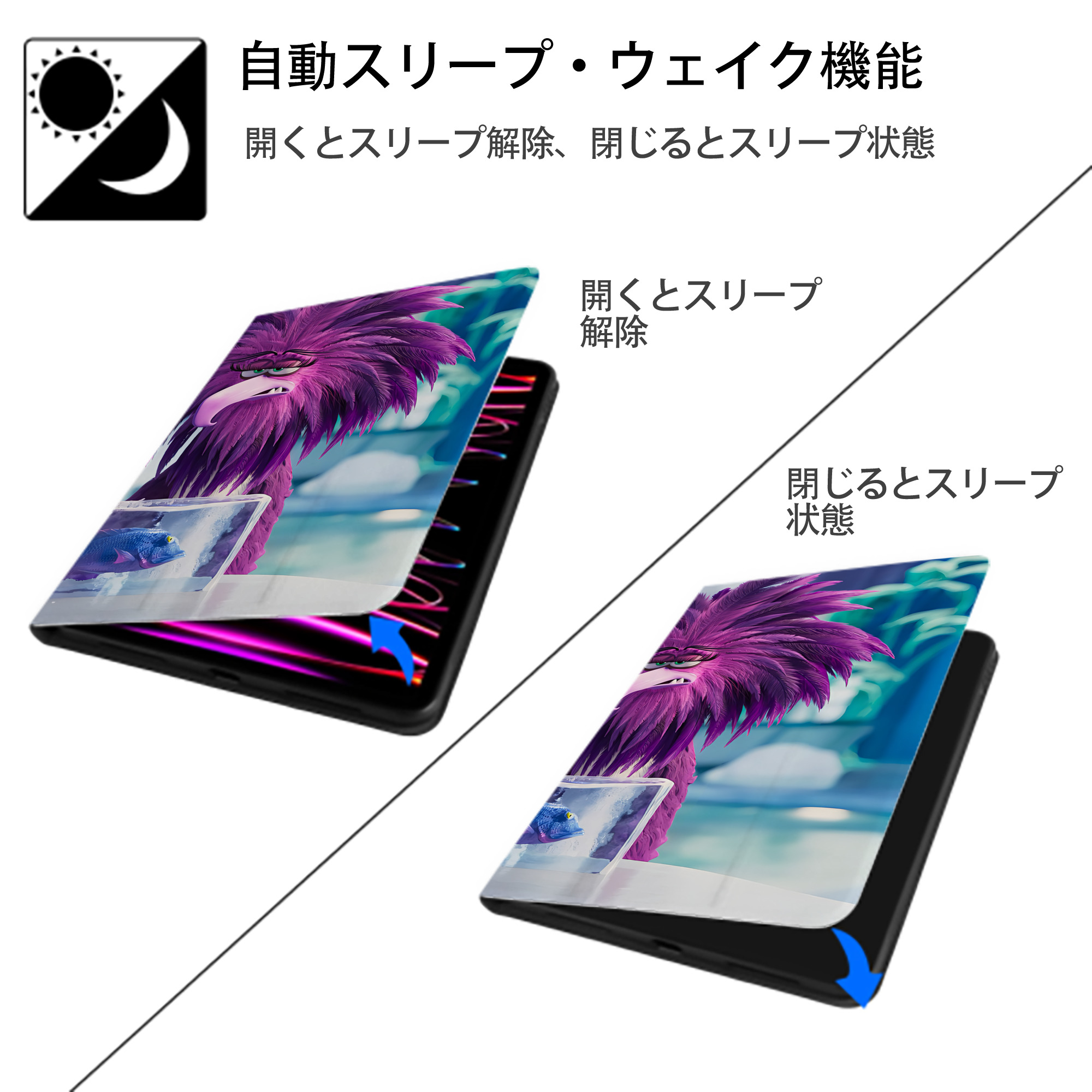 Angry Birds アングリーバード IPadケース ペンホルダー付き ブックスタイルデザイン