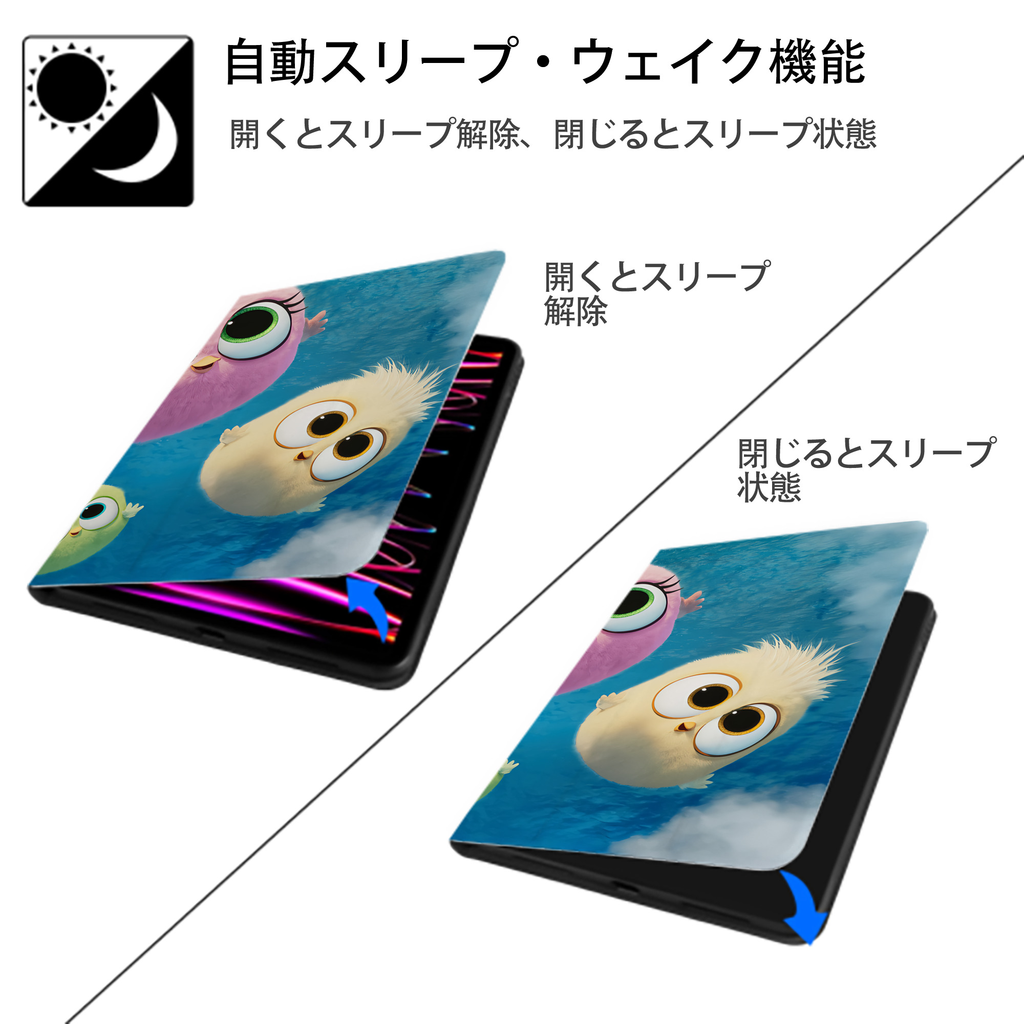 Angry Birds アングリーバード IPadケース ペンホルダー付き ブックスタイルデザイン