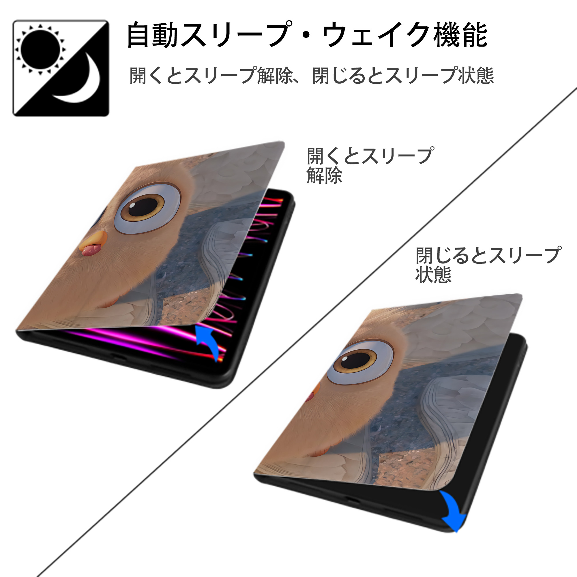 Angry Birds アングリーバード IPadケース ペンホルダー付き ブックスタイルデザイン